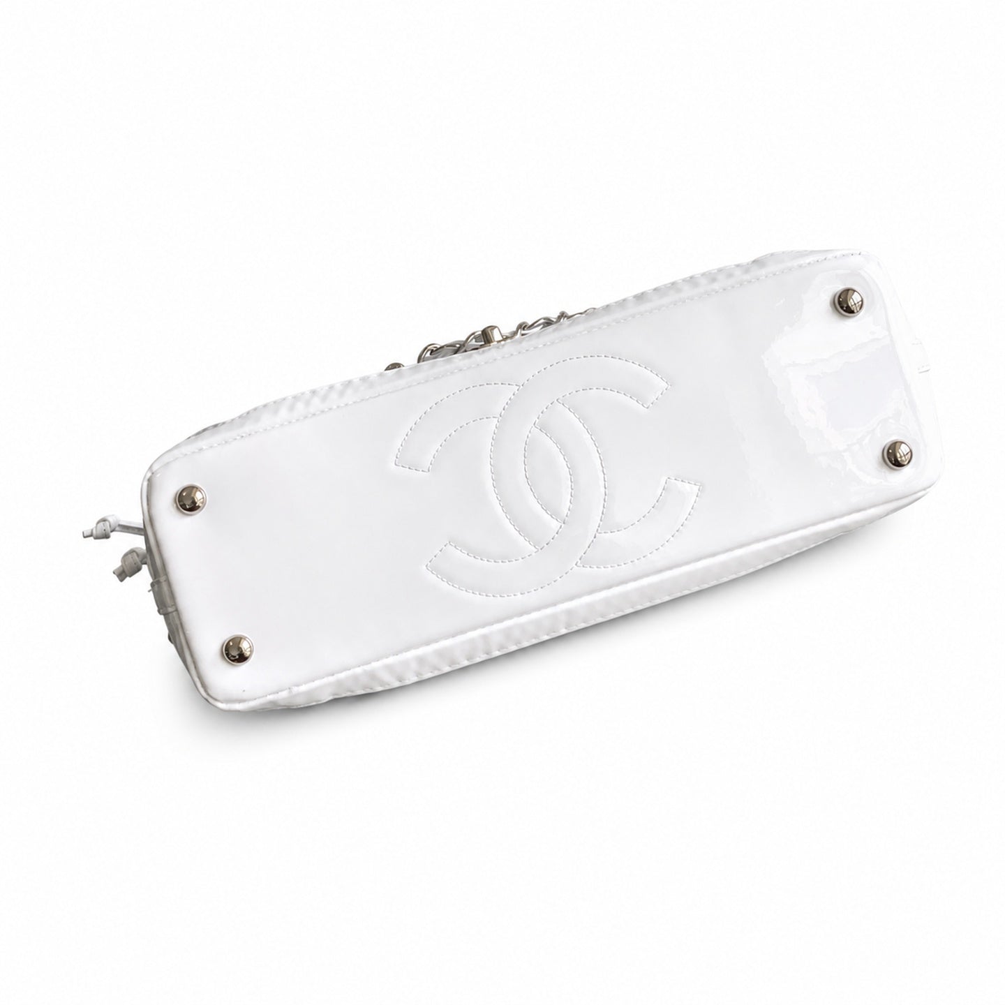 Chanel Medium Patent Leather White Bag