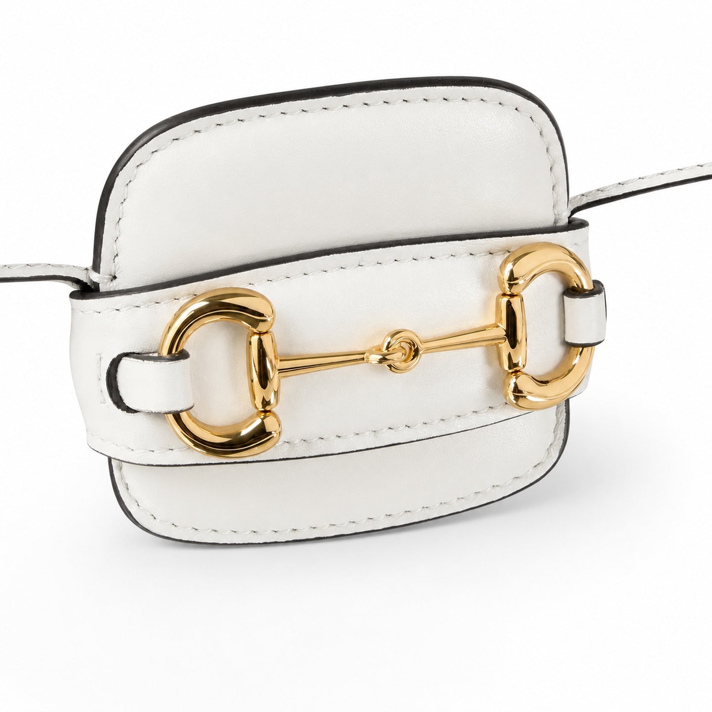 Gucci Horsebit 1955 Leather White Gold Shoulder Bag