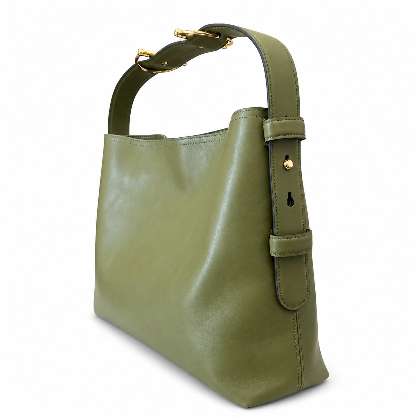 Gucci Horsebit Cotton Leather Green Gold Handbag