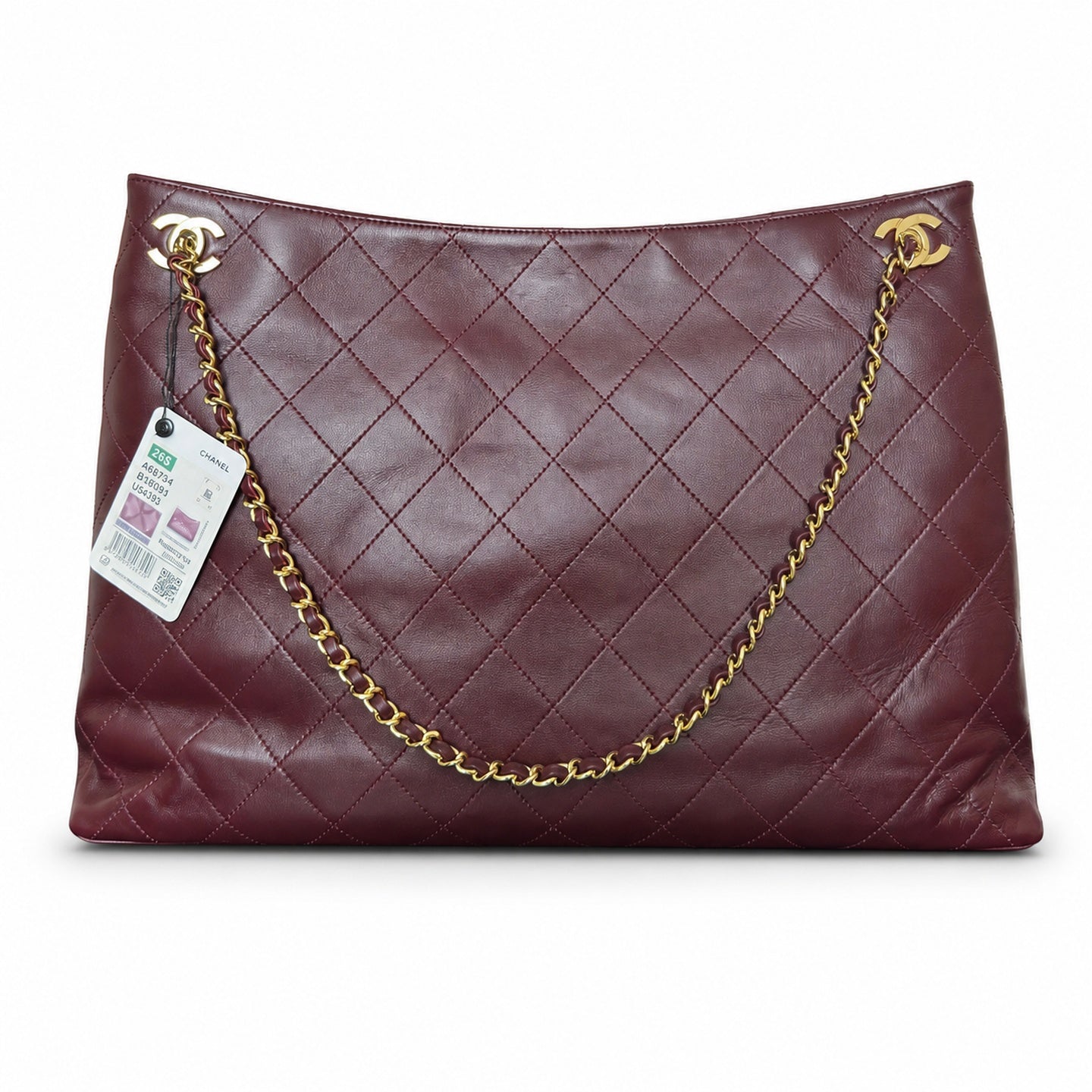 Chanel Leather Burgundy Tote Bag