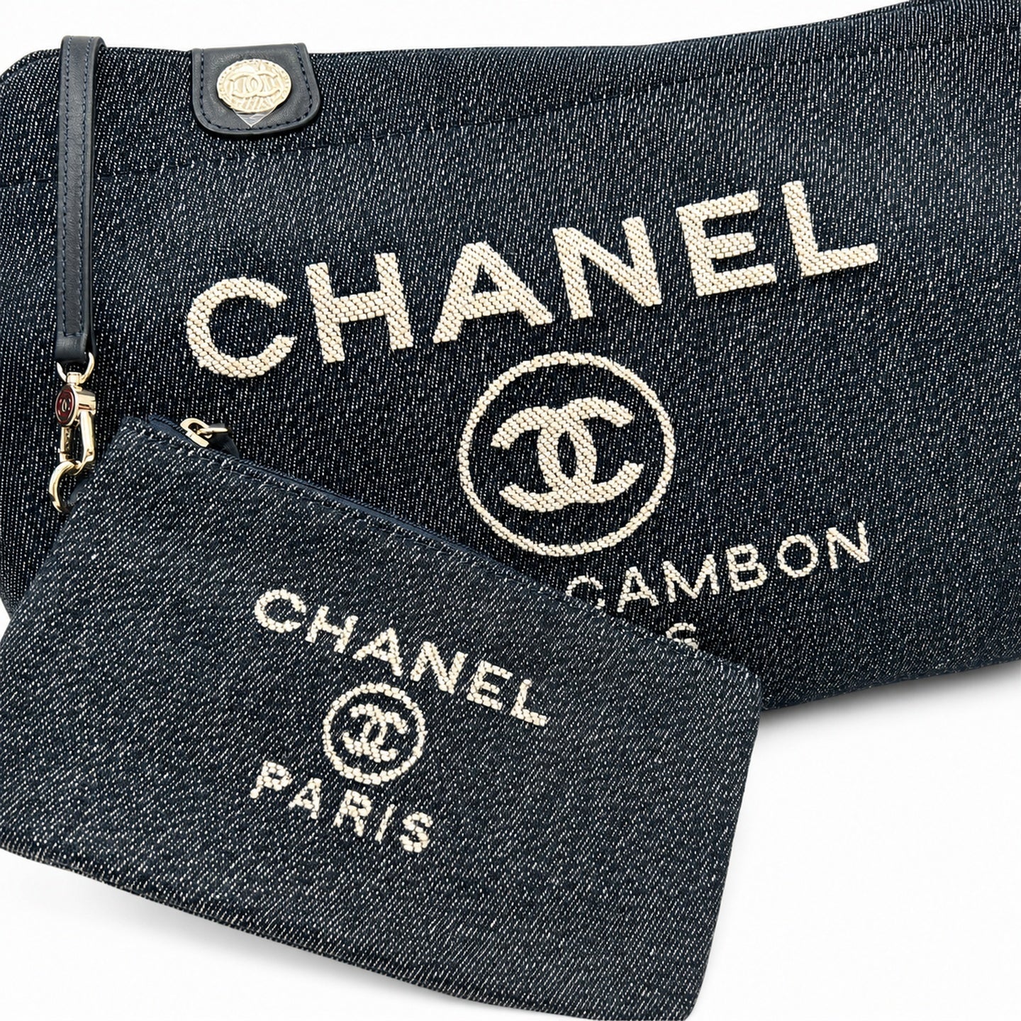 Chanel Large Canvas Blue Shopping Bag