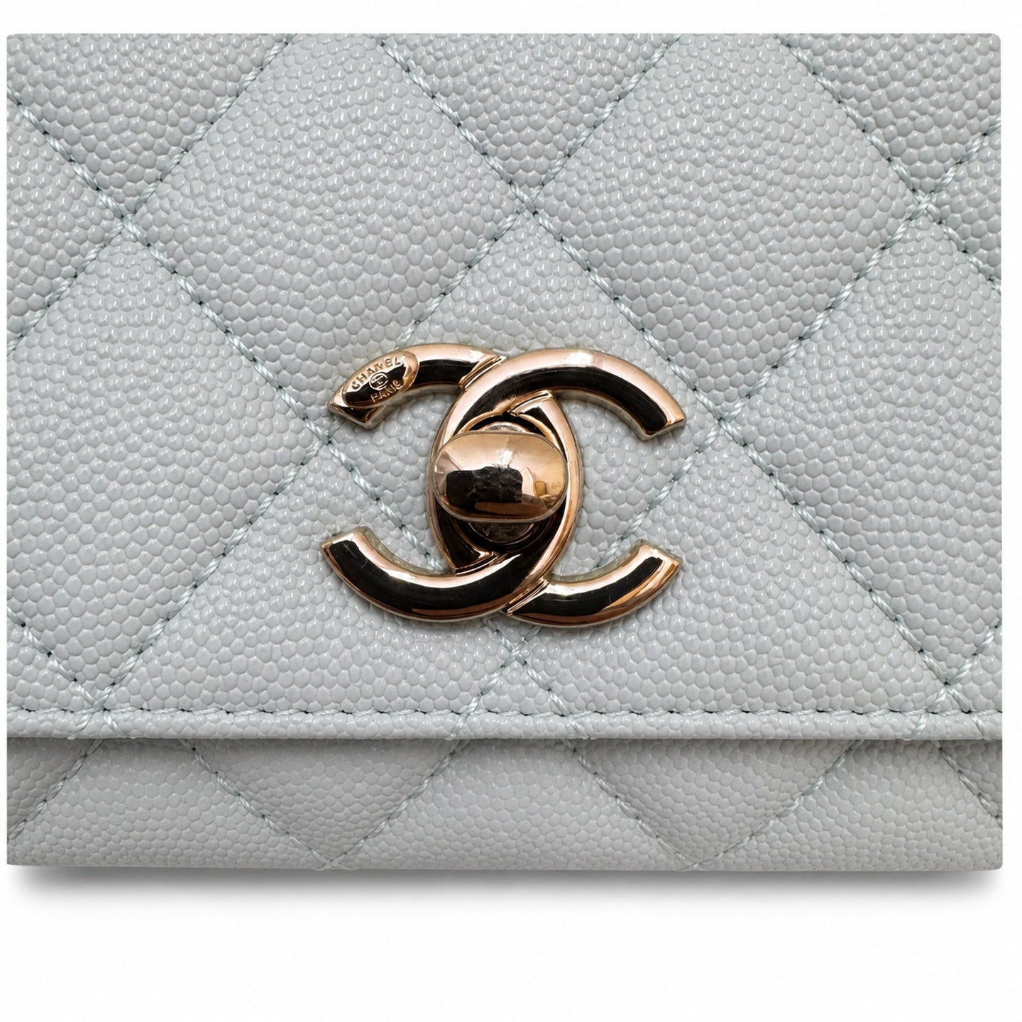 Chanel Coco Handle Mini Blue Gold Handbag