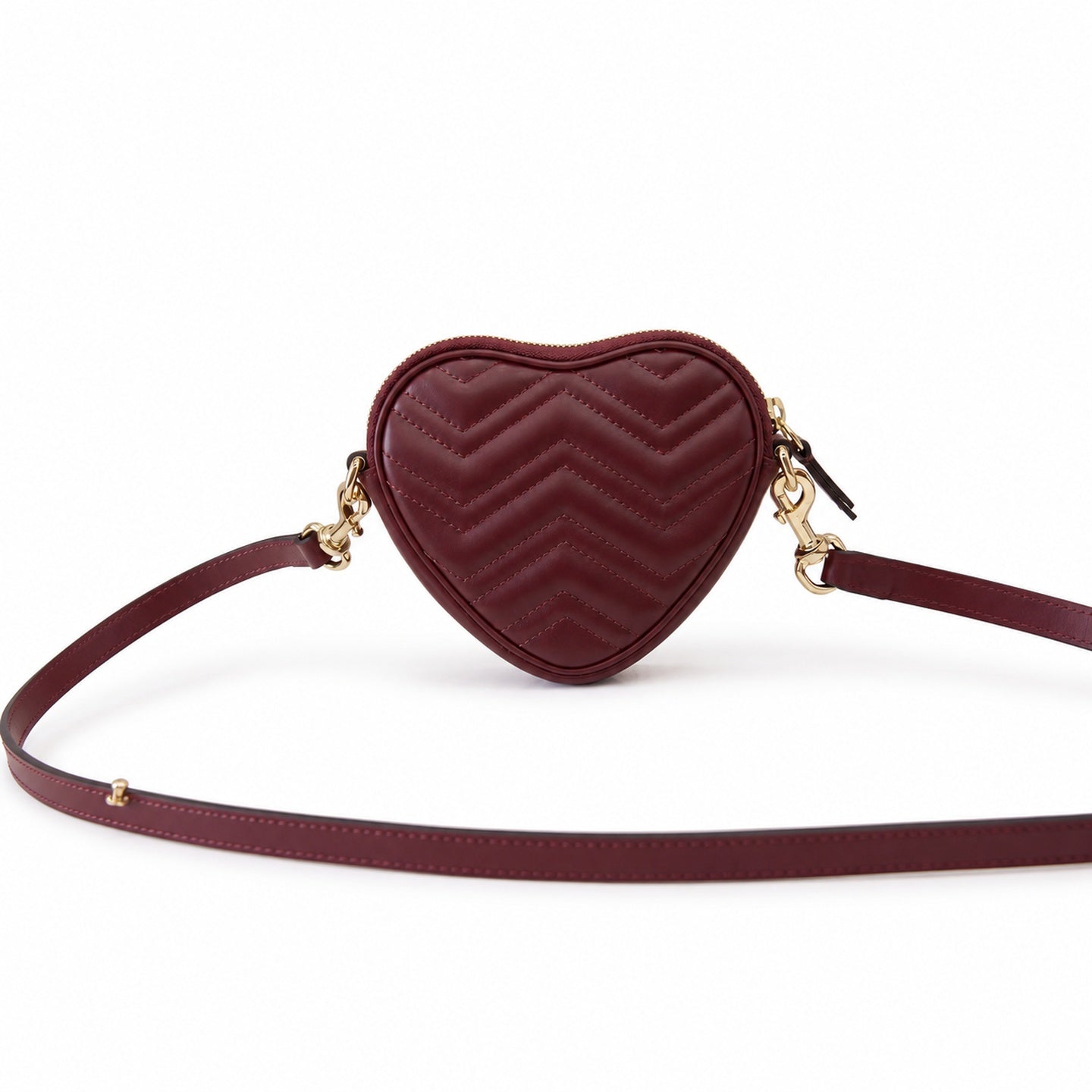 Gucci GG Marmont Mini Quilted Matelasse Leather Red Gold Handbag