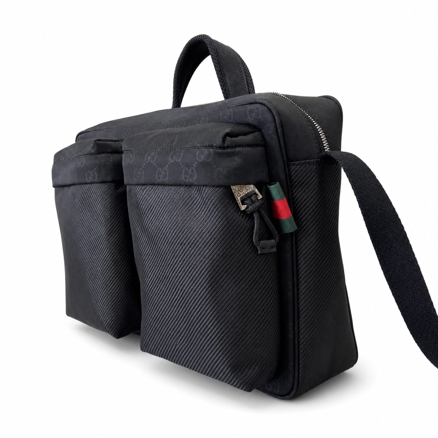 Gucci Nylon Black Red Green Bag