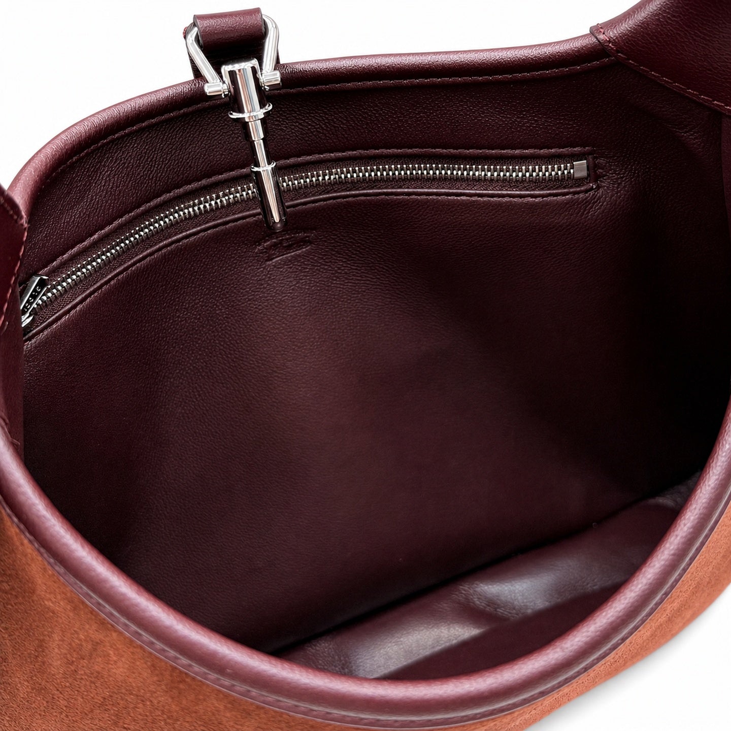 Gucci Leather Brown Silver Bag