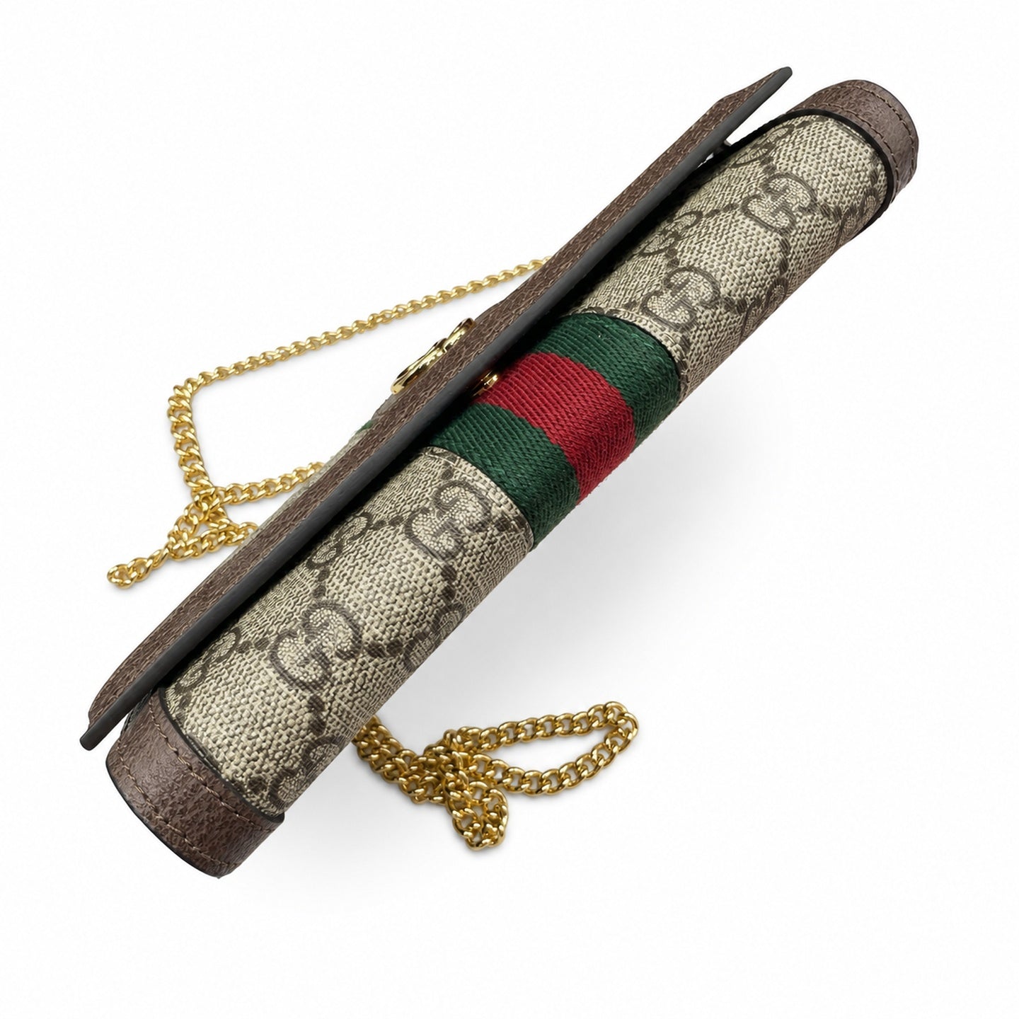 Gucci Ophidia Supreme Leather Beige Brown Red Green Gold Wallet