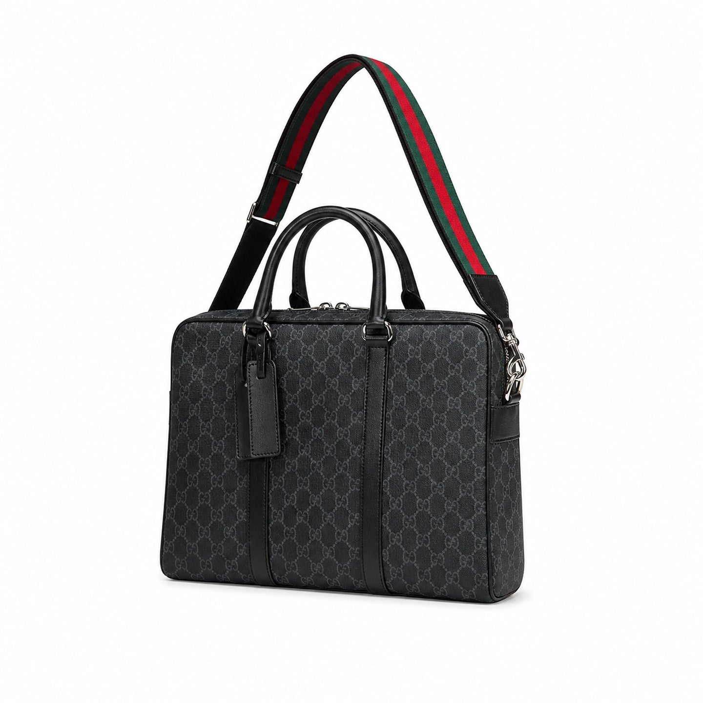 Gucci Supreme Large Nylon Leather Black White Suitcase
