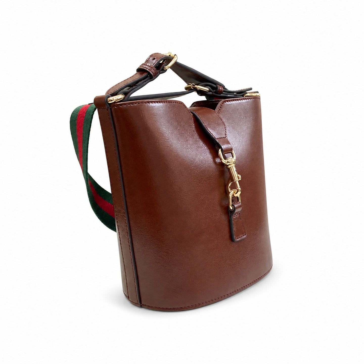 Gucci Mini Cotton Leather Brown Red Green Gold Shoulder Bag