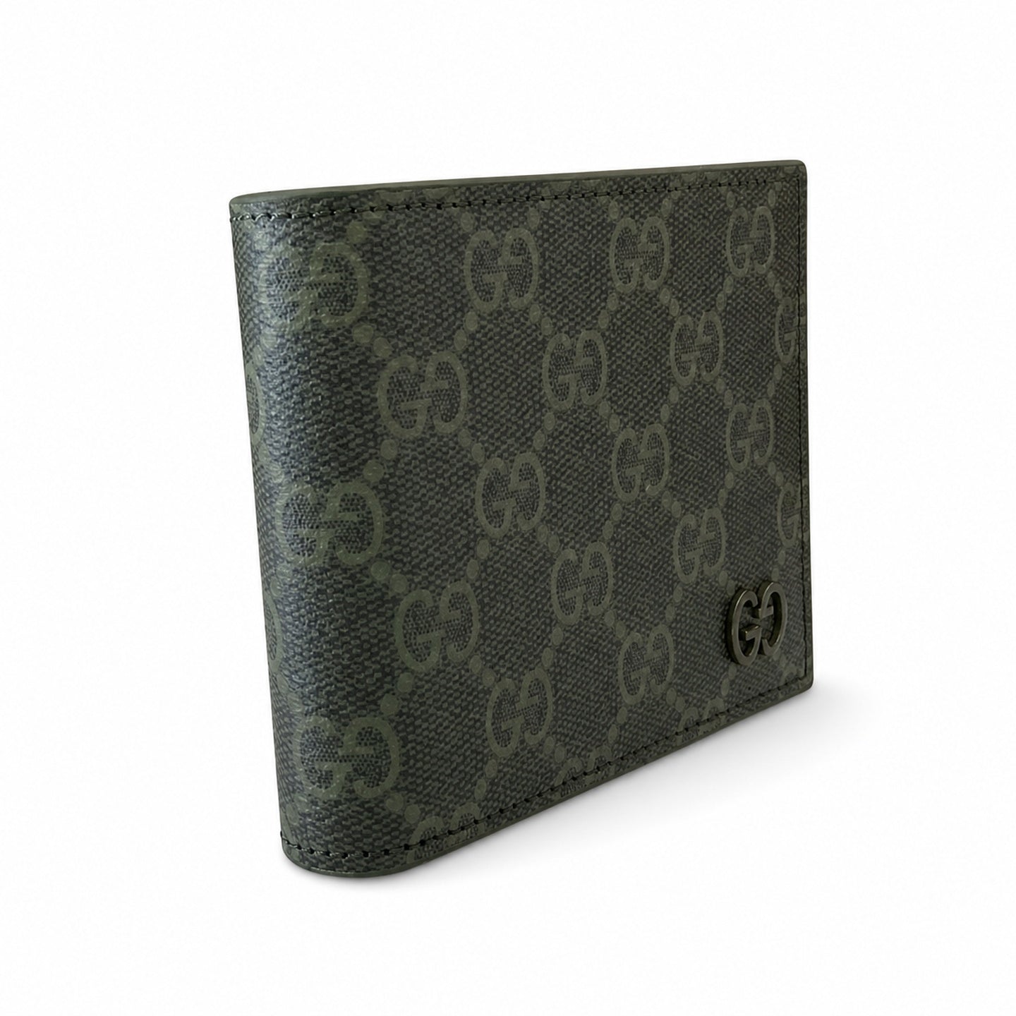 Gucci Men's Supreme Small Canvas Leather Beige Green Wallet