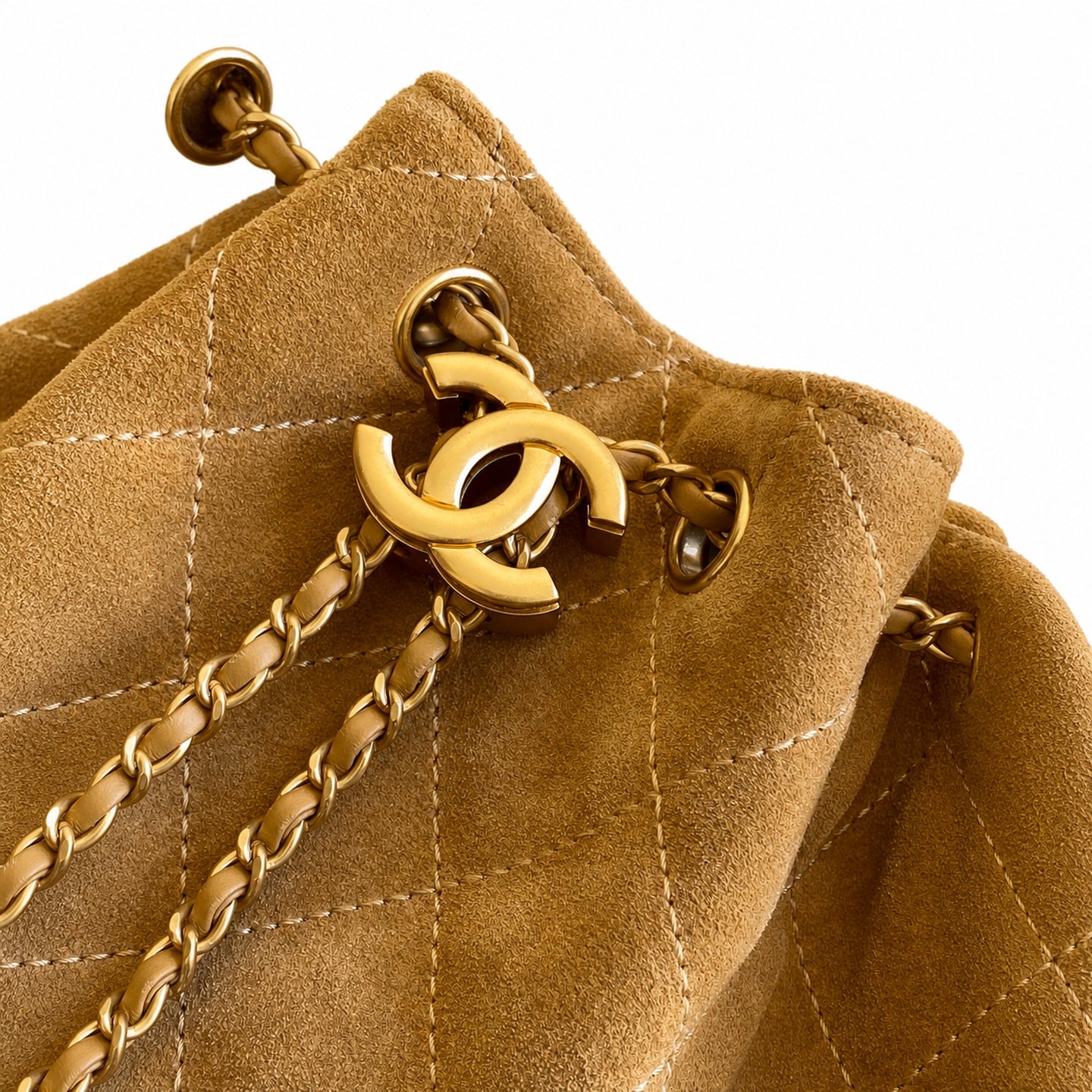 Chanel Mini Leather Gold Bucket Bag
