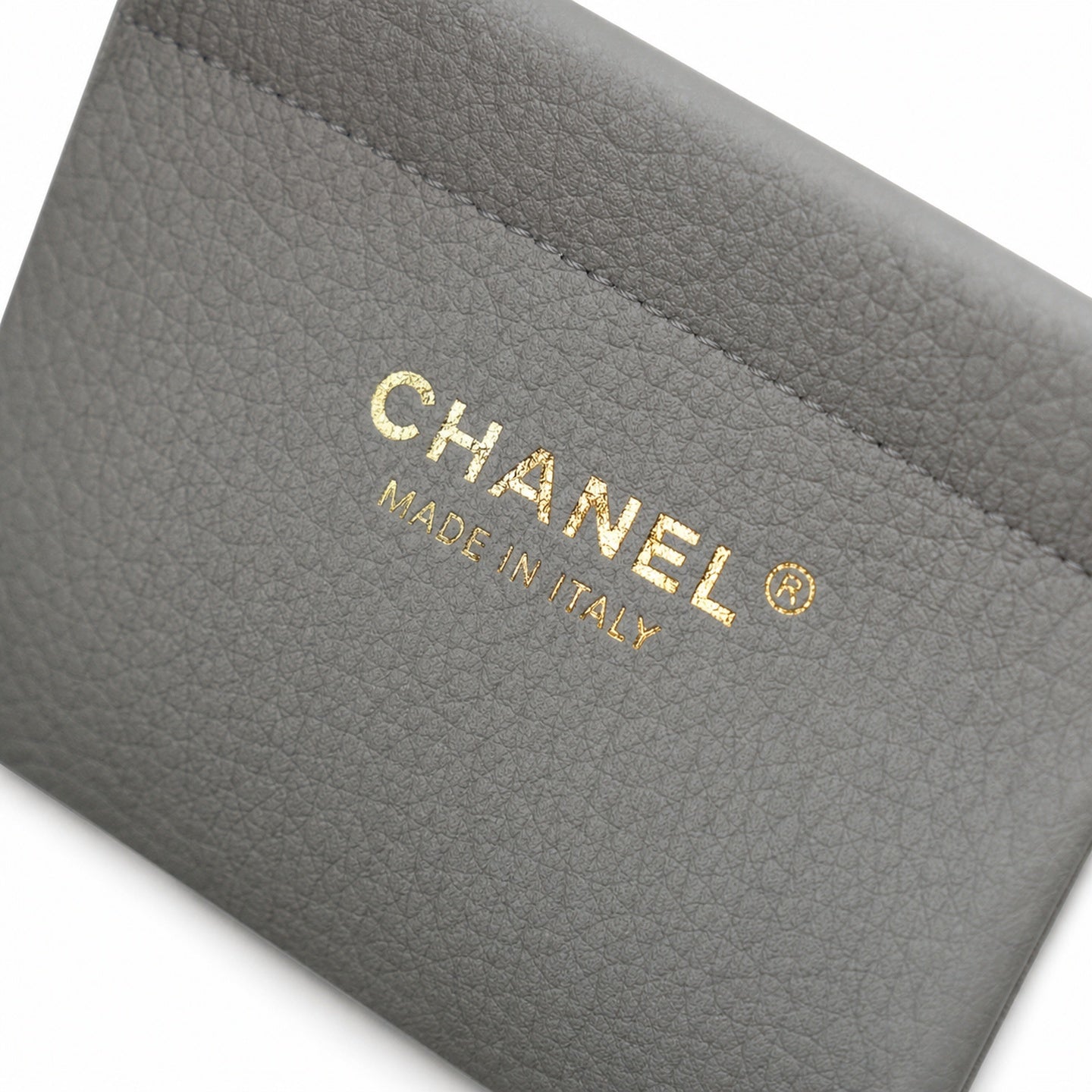 Chanel Leather White Gray Blue Gold Bag