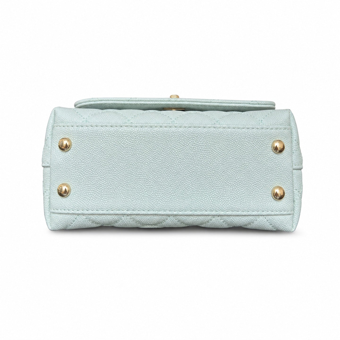 Chanel Coco Handle Mini Blue Gold Handbag