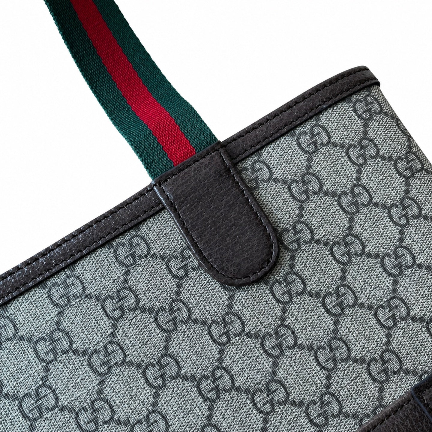 Gucci Ophidia Supreme Small Suede Canvas Leather Beige Brown Red Green Gold Tote Bag