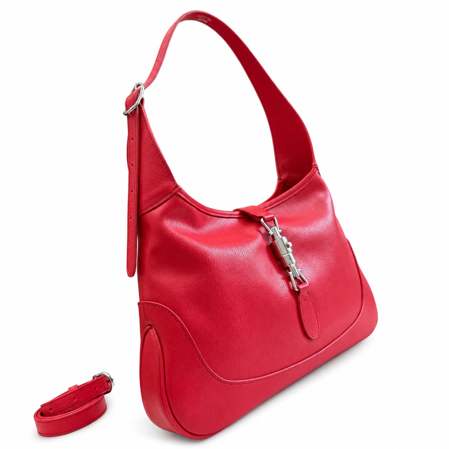 Gucci Leather Red Gold Handbag