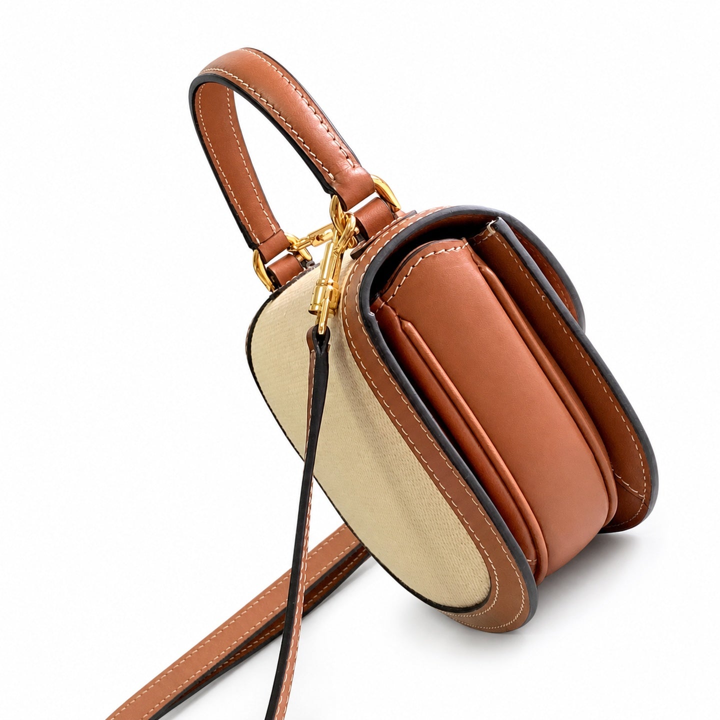 Celine Triomphe Mini Leather Brown Bag