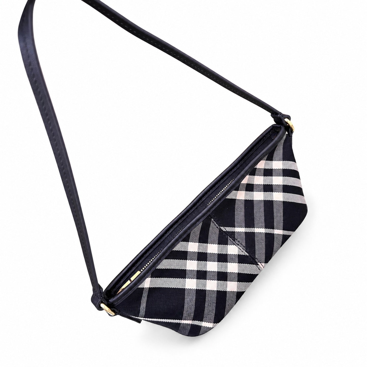 Burberry Cotton Jacquard Check Shoulder Bag