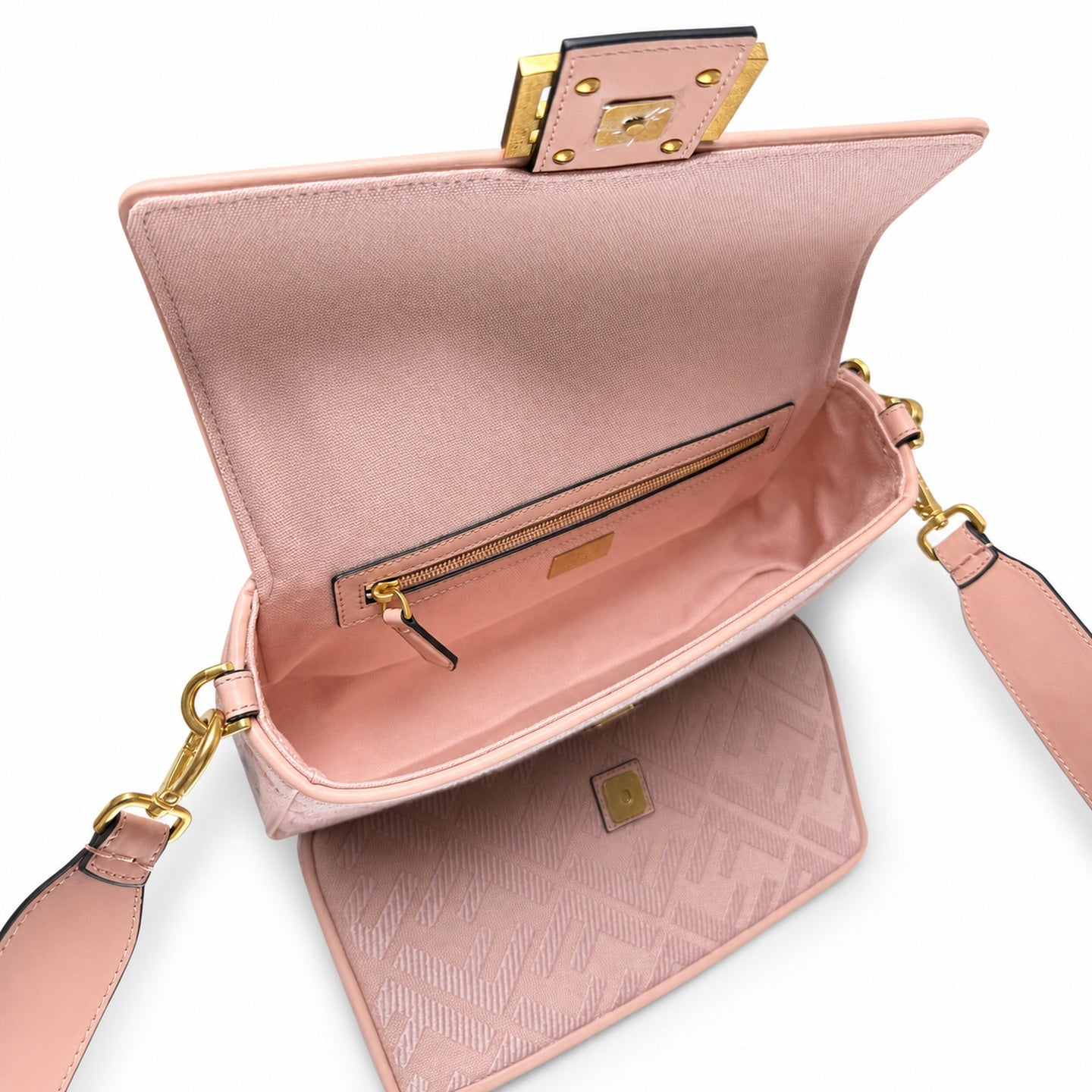 Fendi Baguette Small Embroidered Canvas Bag