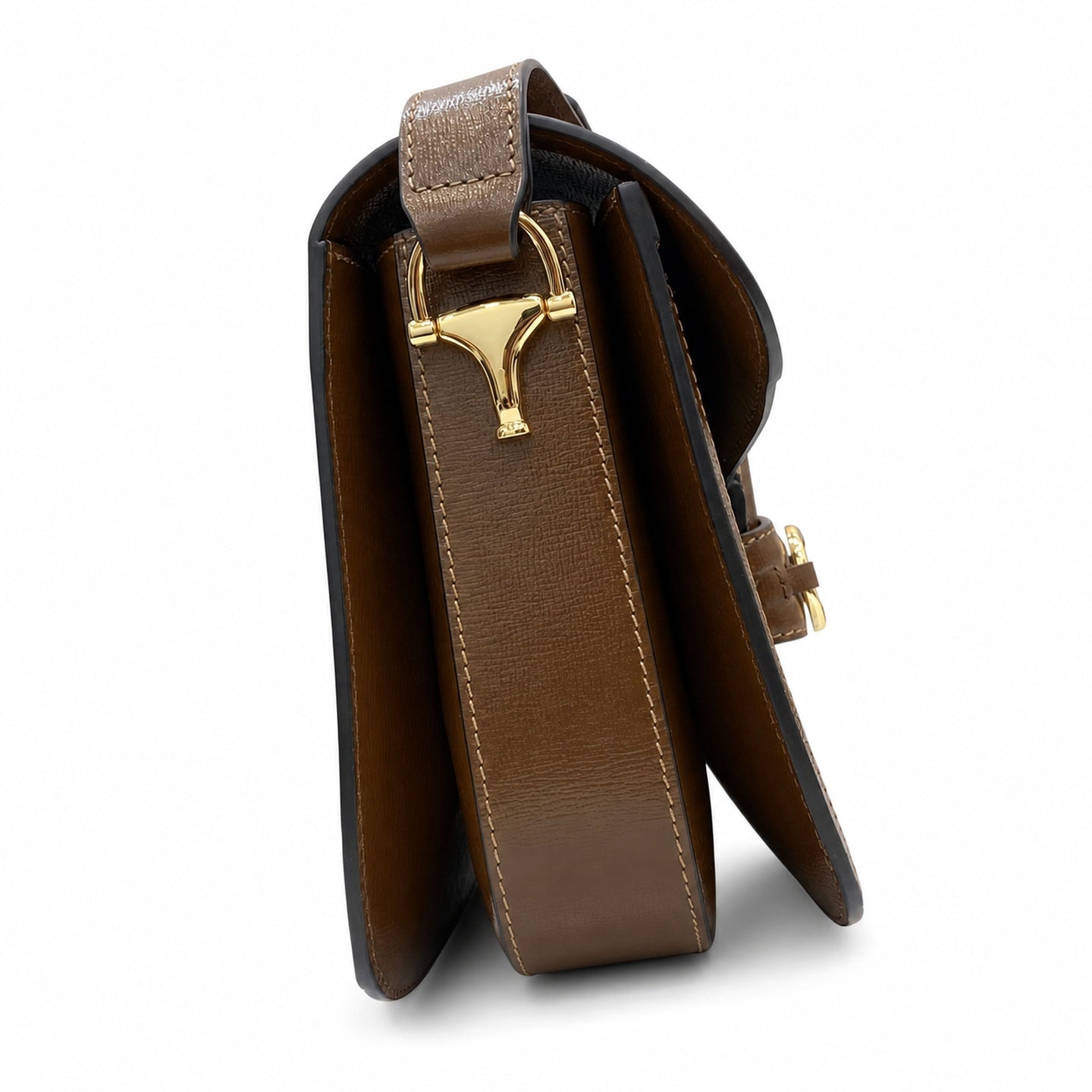Gucci Horsebit 1955 Supreme Small Leather Beige Brown Gold Handbag