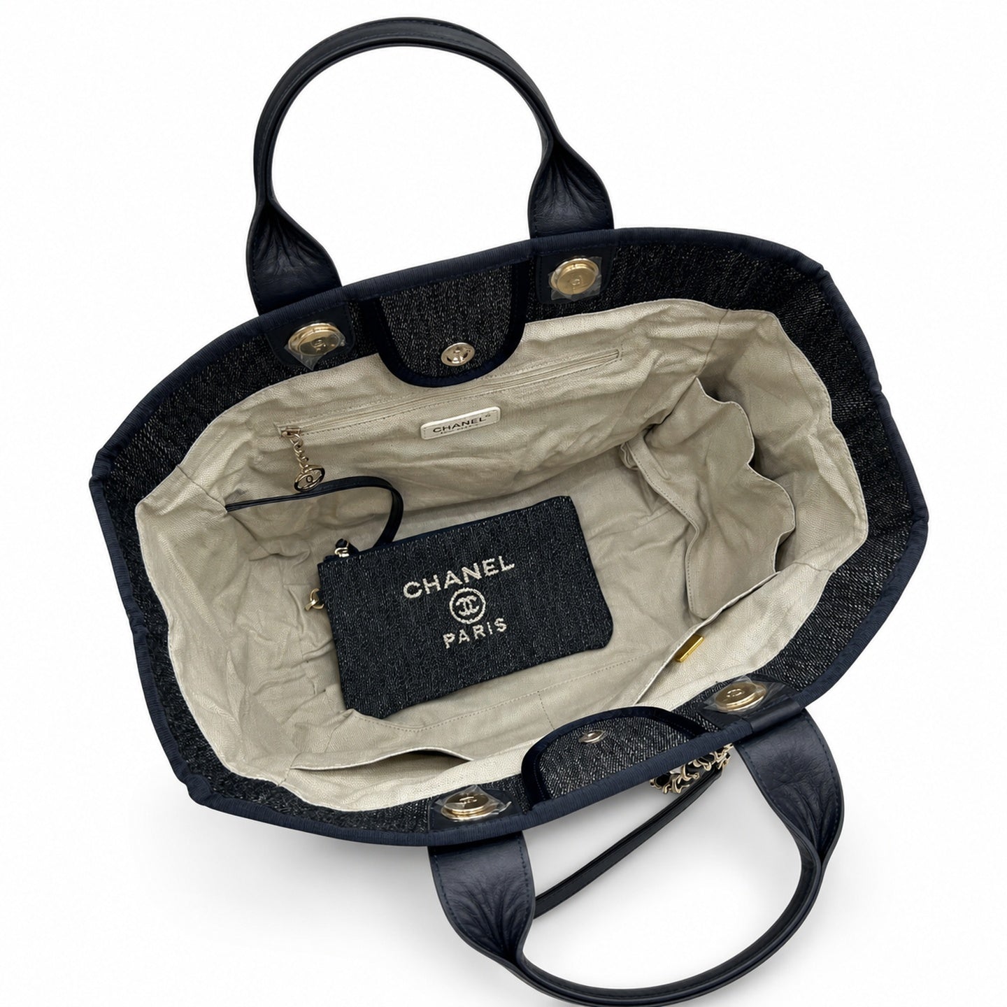 Chanel Large Canvas Blue Shopping Bag