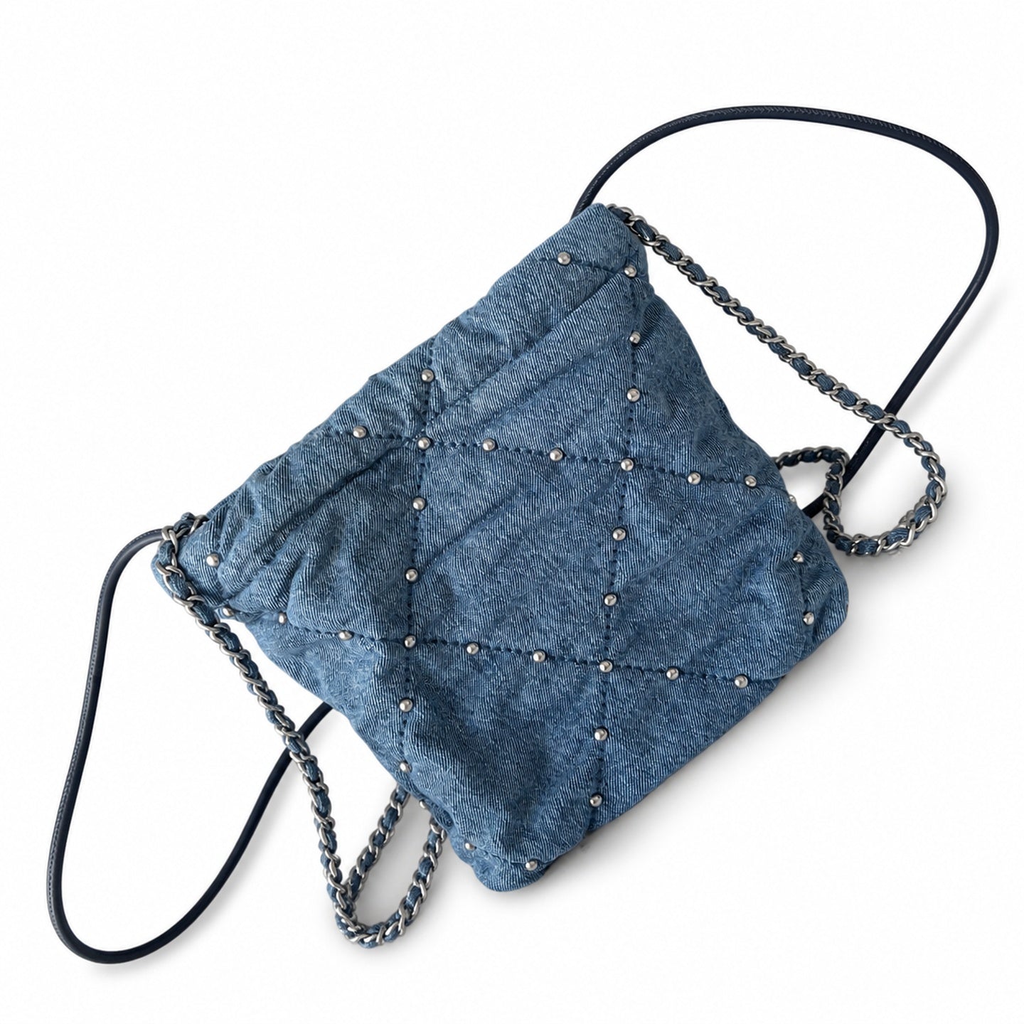 Chanel Mini Denim Blue Silver Bag