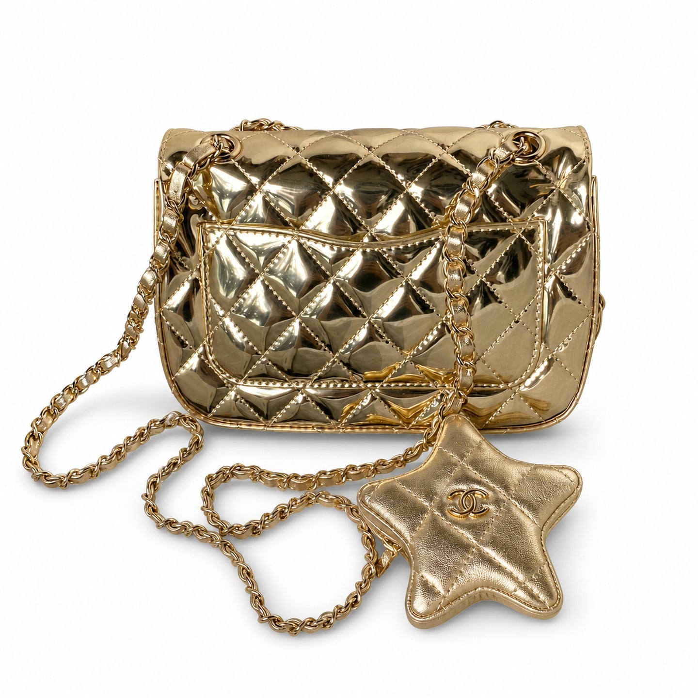 Chanel Small Gold Silver Bag