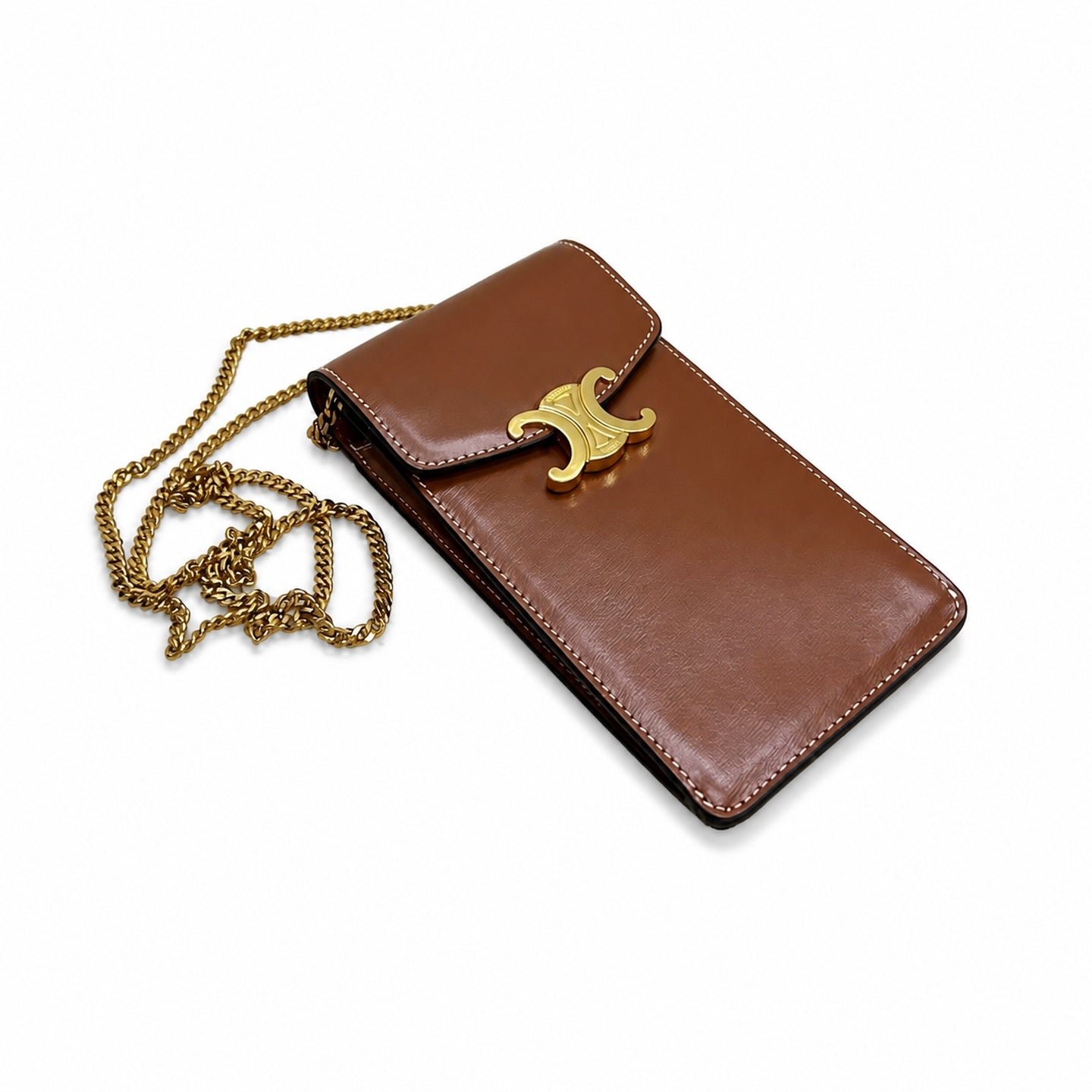 Celine Triomphe Large Brown Phone Bag
