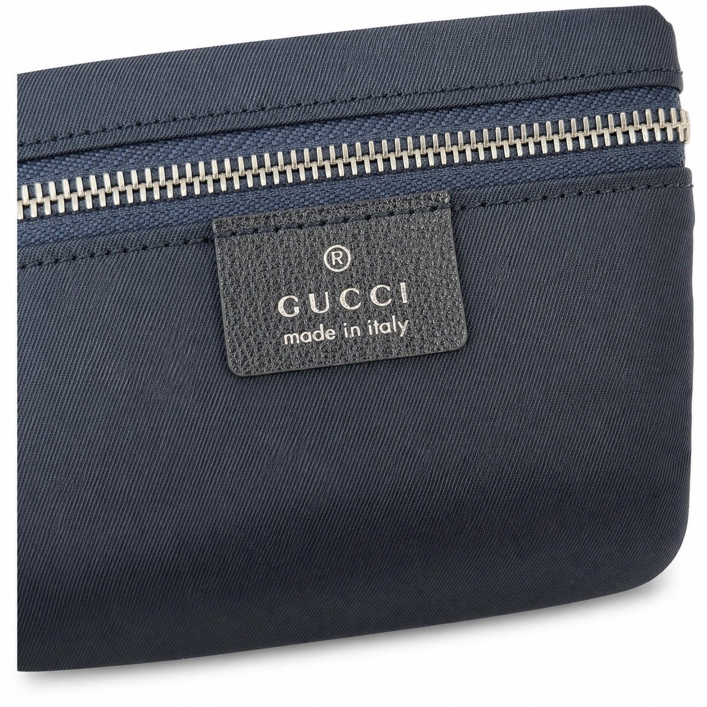 Gucci Denim Nylon Leather Blue Shoulder Bag