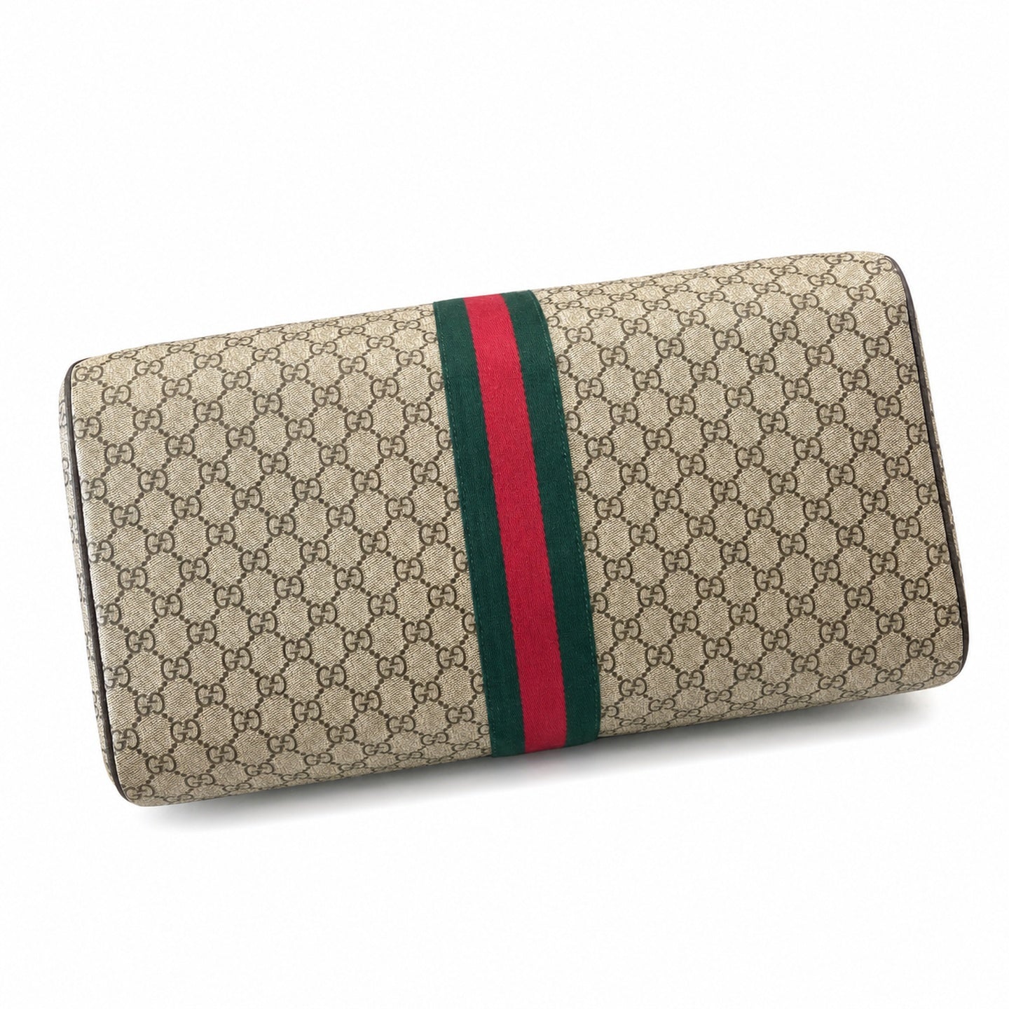 Gucci Cotton Leather Beige Brown Green Gold Bag