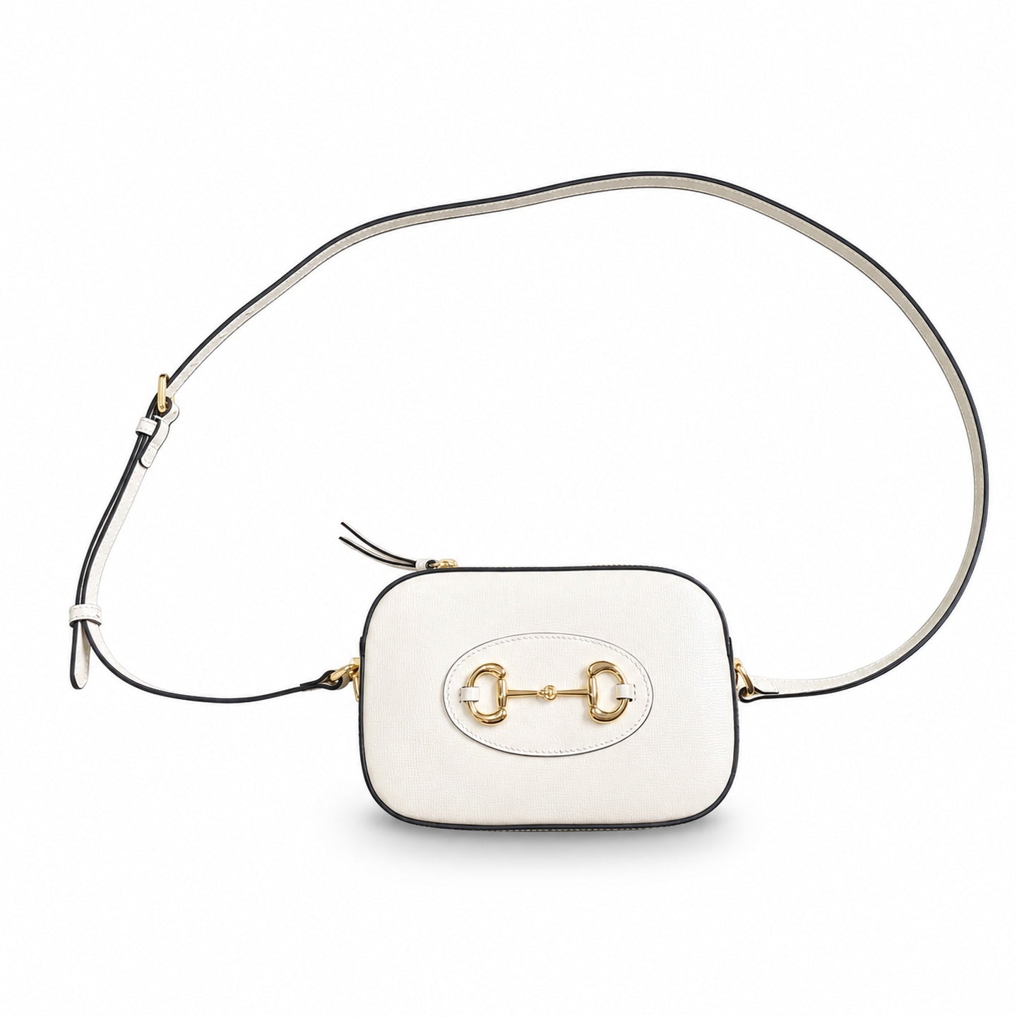 Gucci Horsebit 1955 Supreme Small Cotton Canvas Leather White Beige Green Gold Shoulder Bag