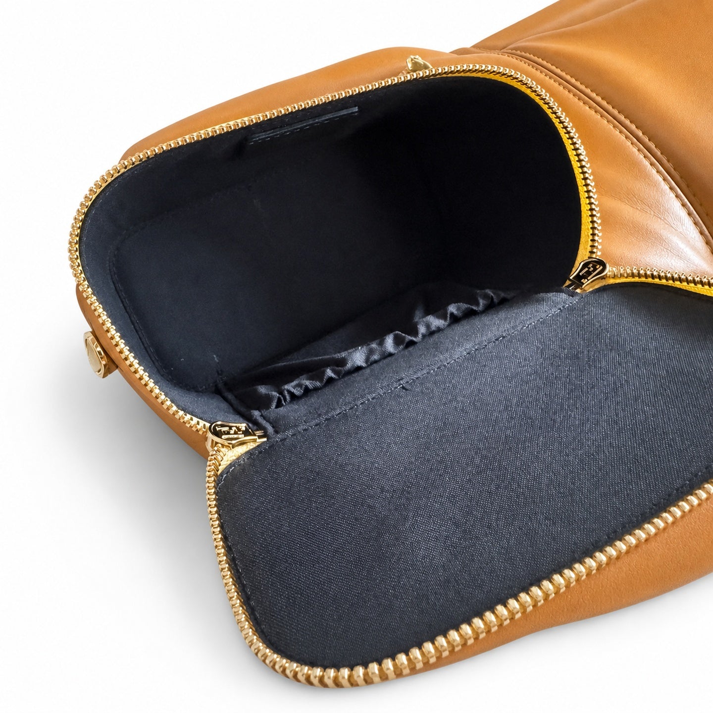Fendi Mini Leather Yellow Gold Vanity Bag