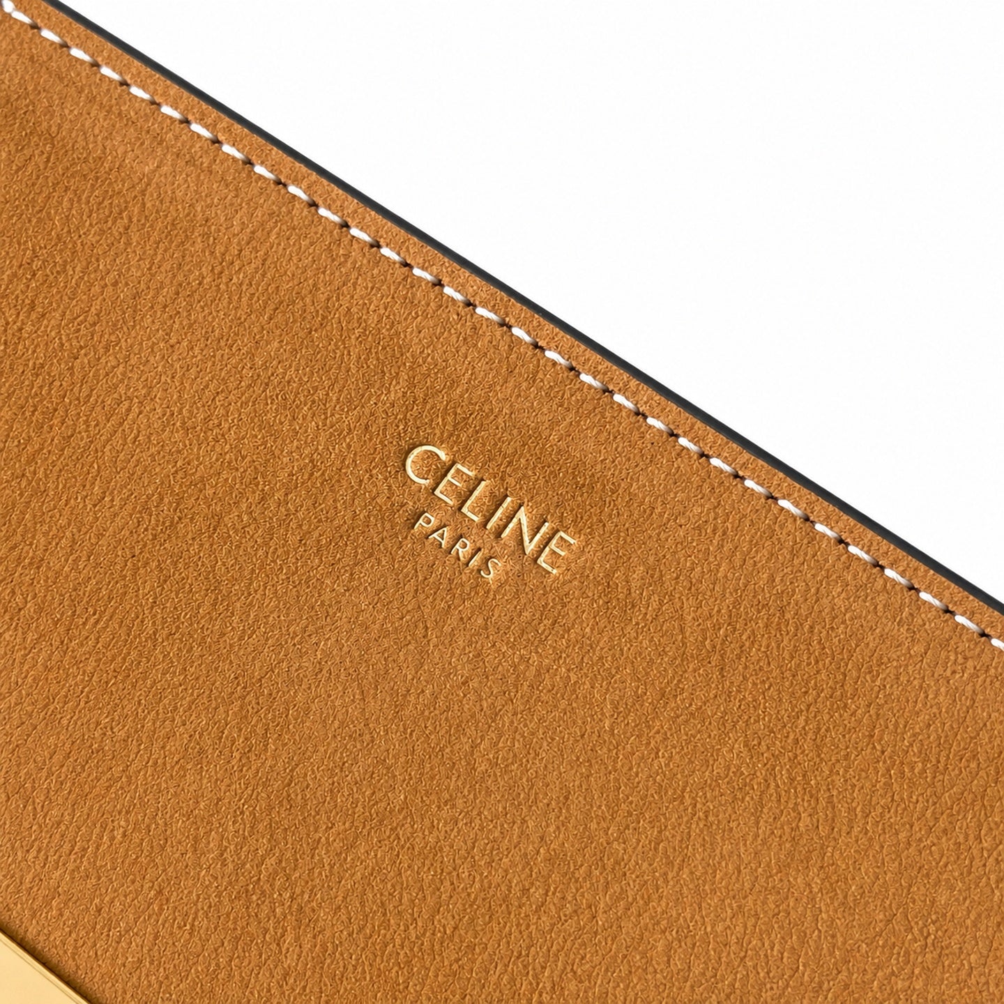 Celine Triomphe Small Leather Gold Handbag