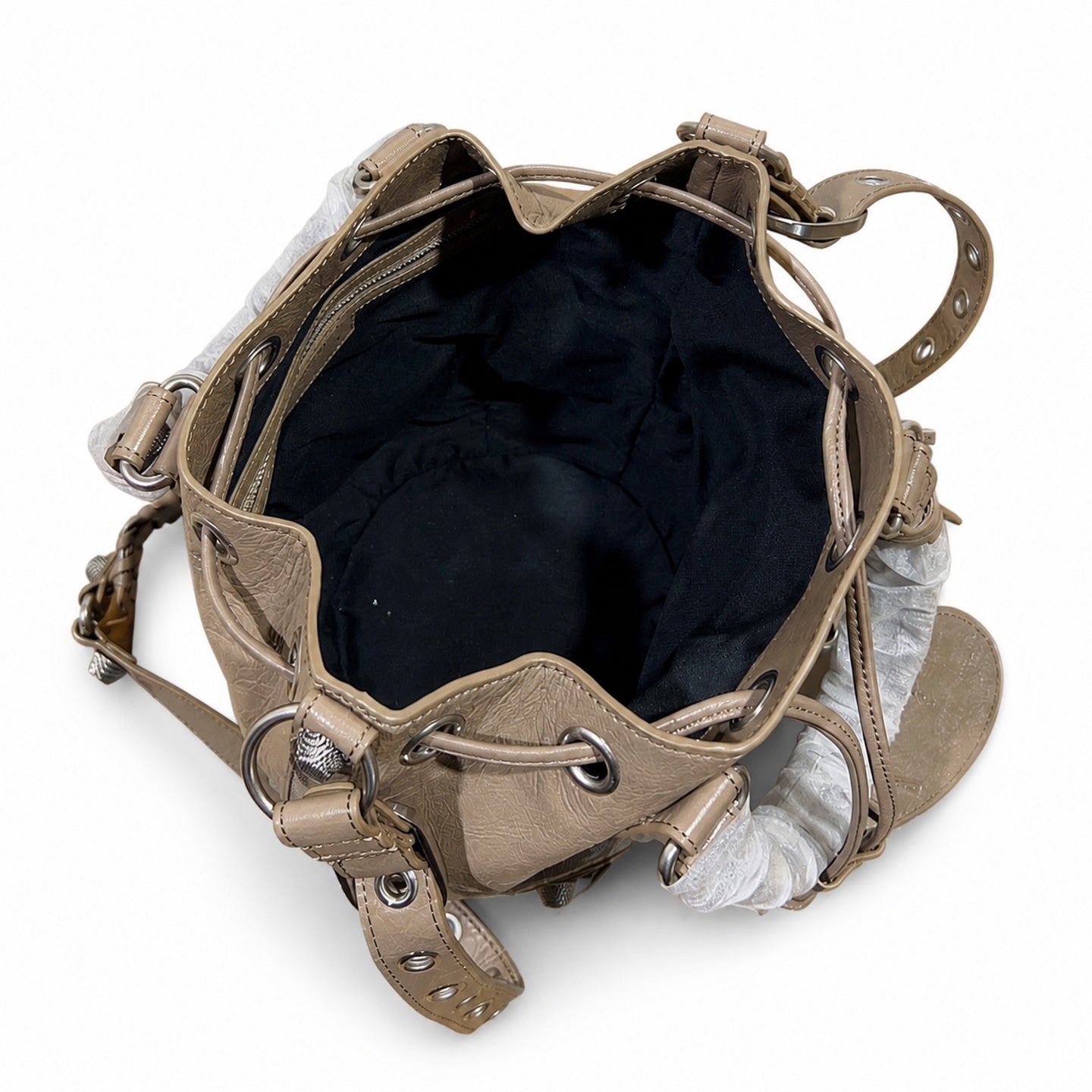 Balenciaga Large Leather Khaki Bag