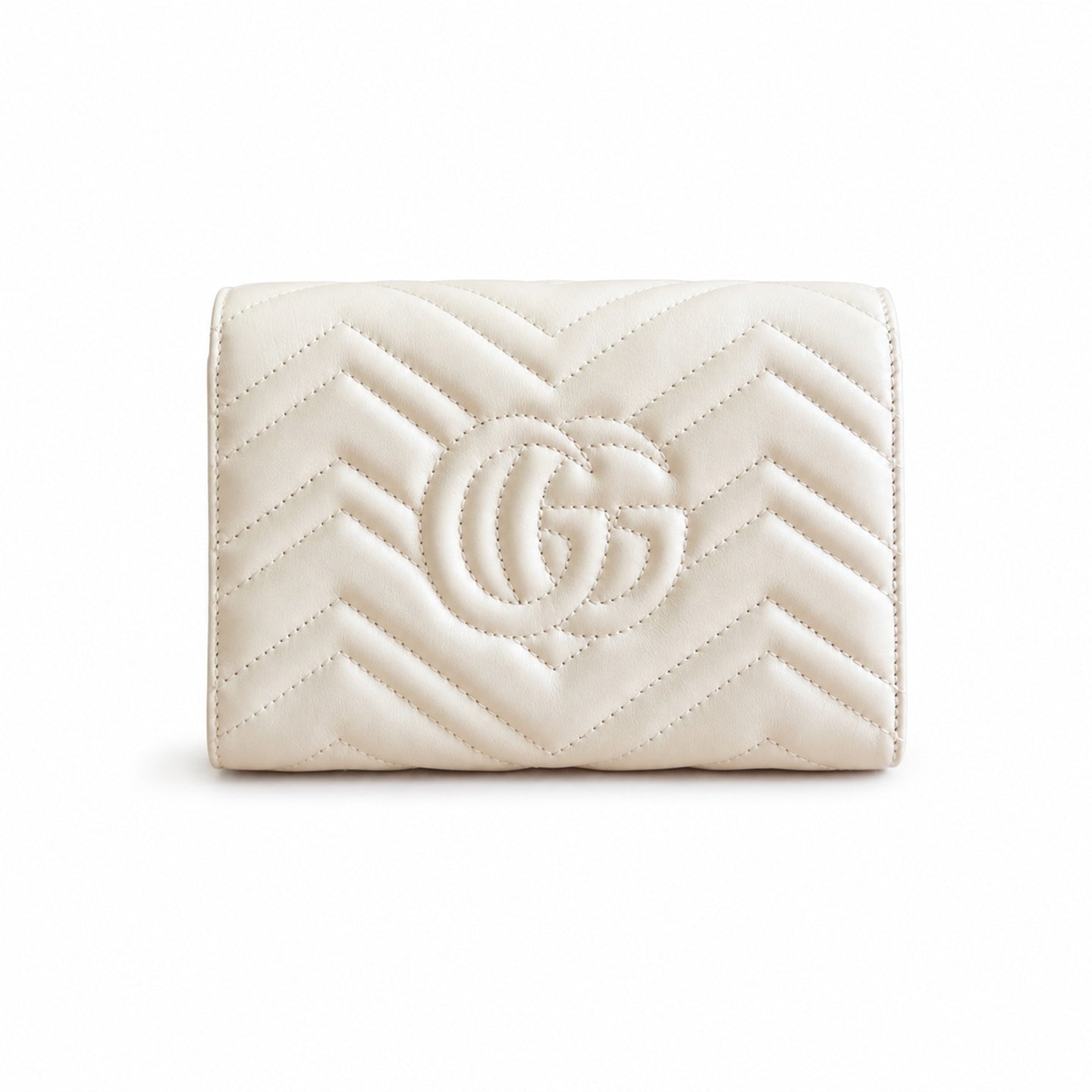 Gucci GG Marmont Mini Quilted Matelasse Leather White Beige Handbag
