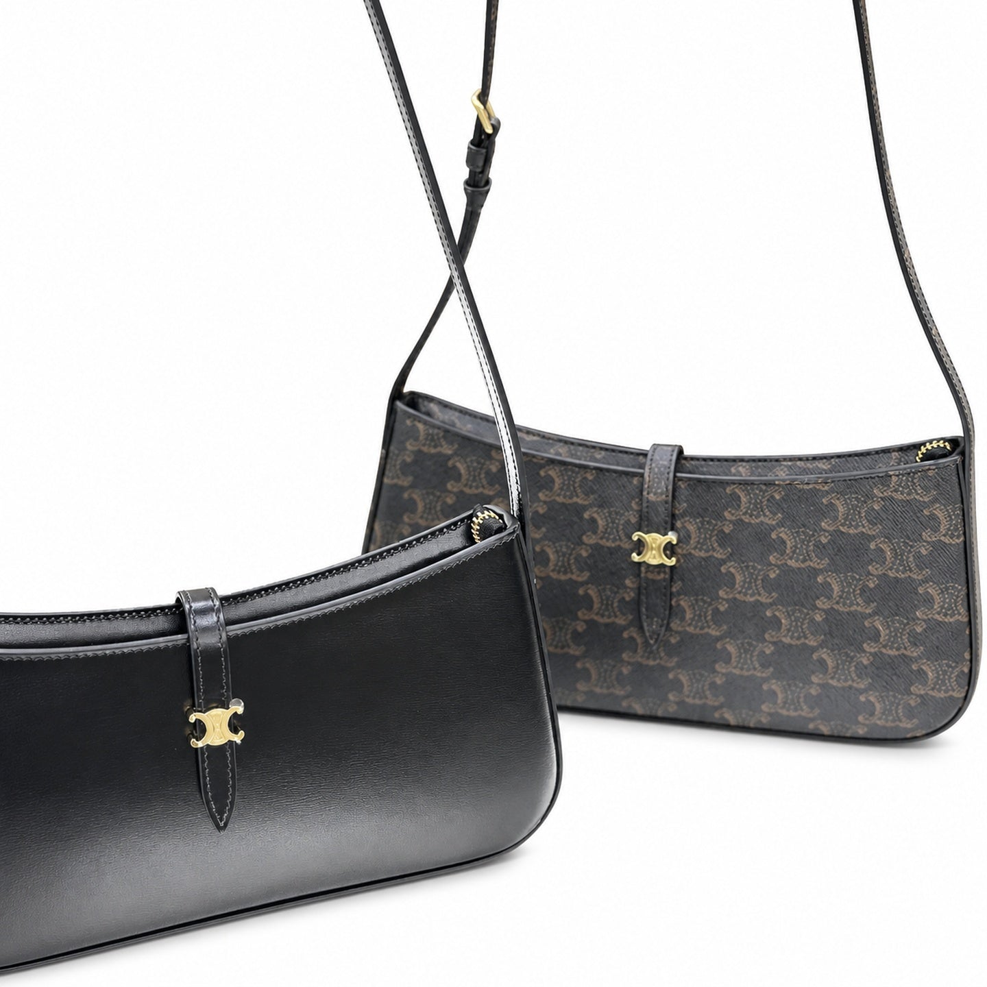 Celine Leather Black Gold Bag