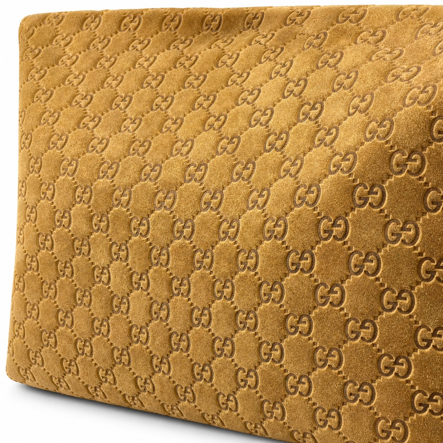 Gucci Horsebit Cotton Suede Leather Brown Gold Handbag