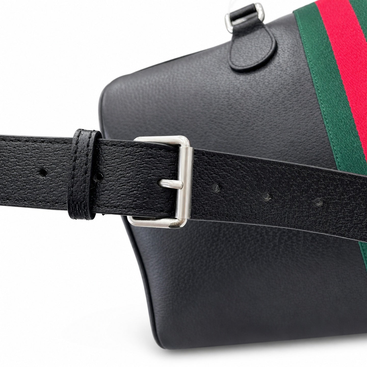 Gucci Cotton Leather Black Green Bag