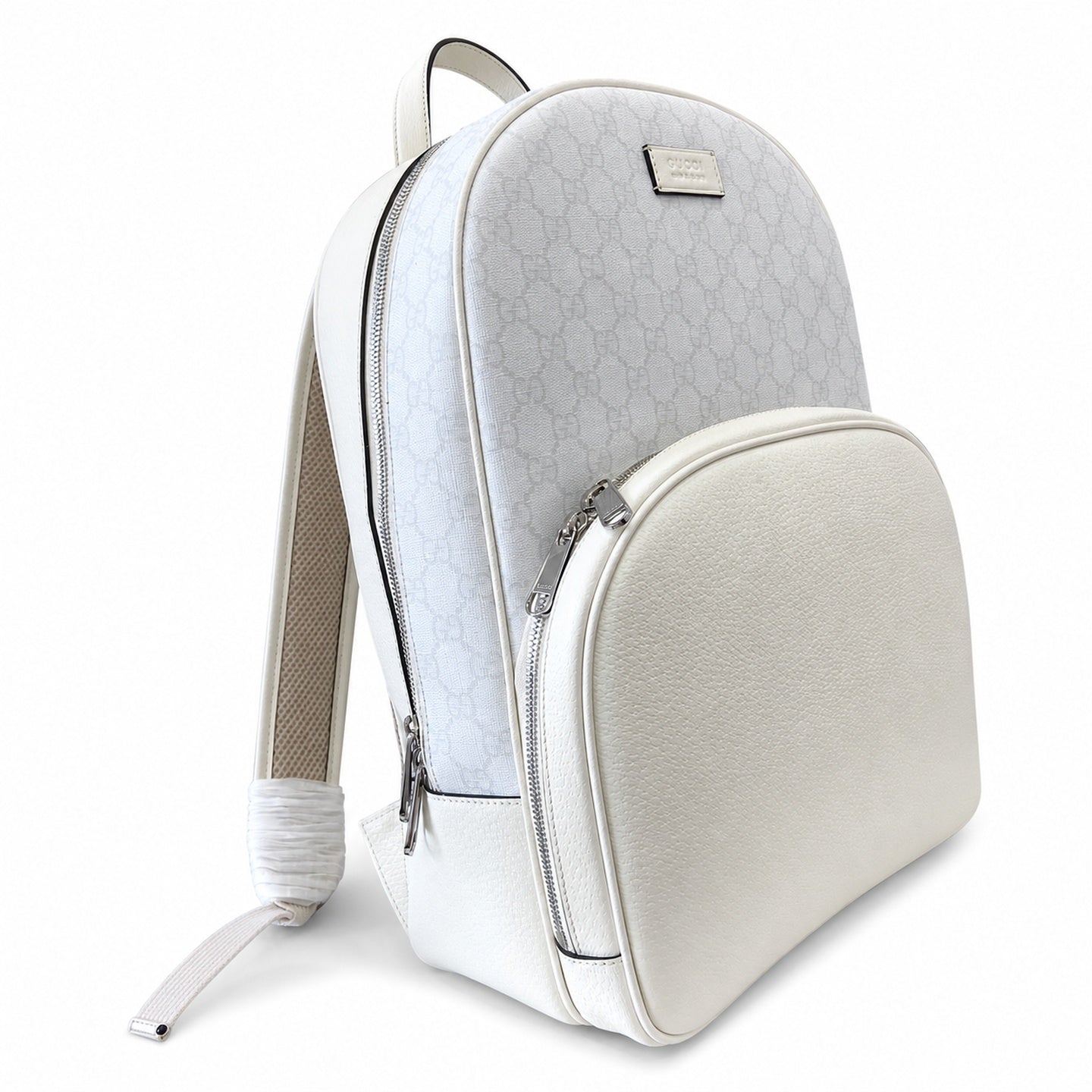 Gucci Supreme Mini Cotton Canvas Leather White Green Bag