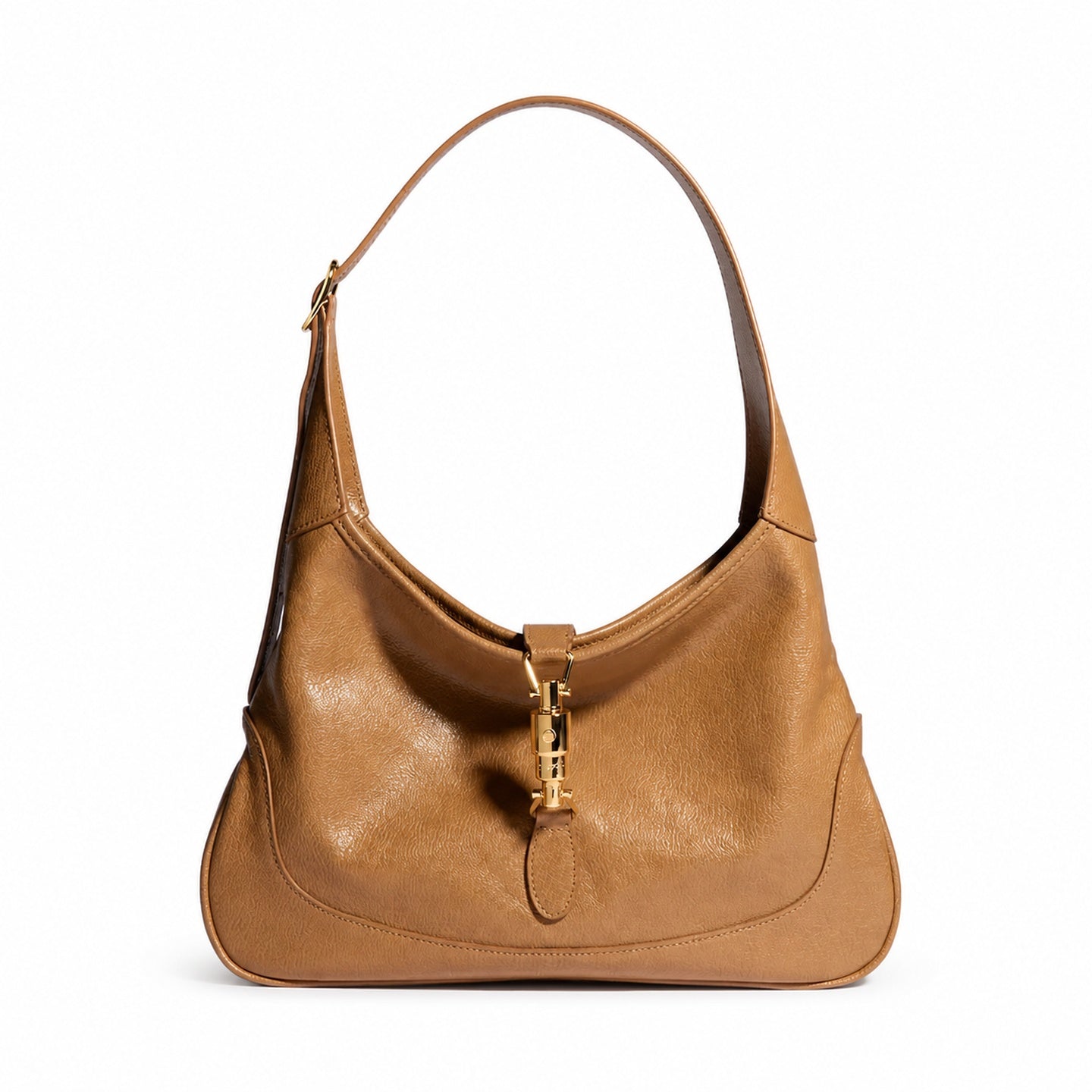 Gucci Leather Beige Gold Bag