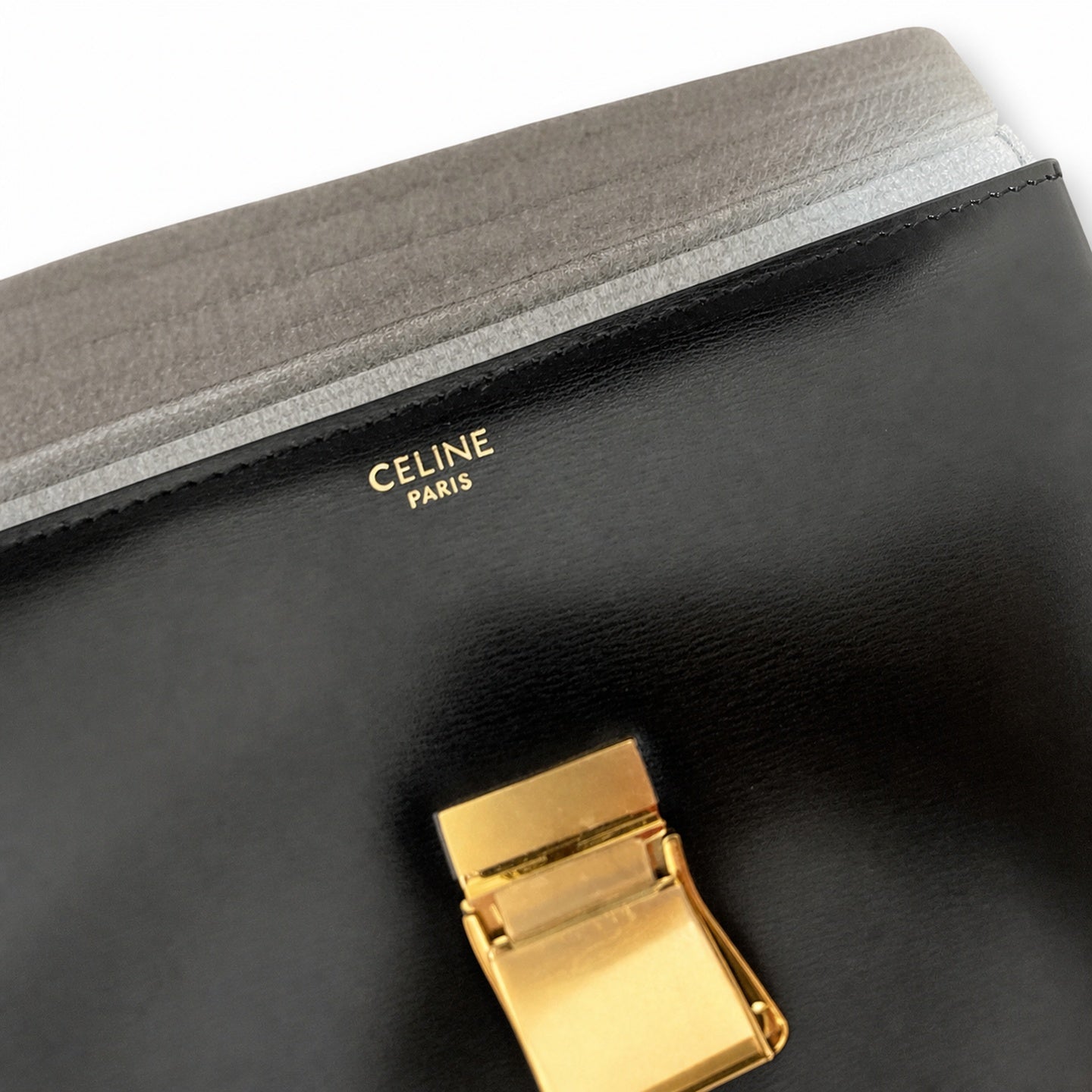 Celine Triomphe Leather Black White Pink Shoulder Bag