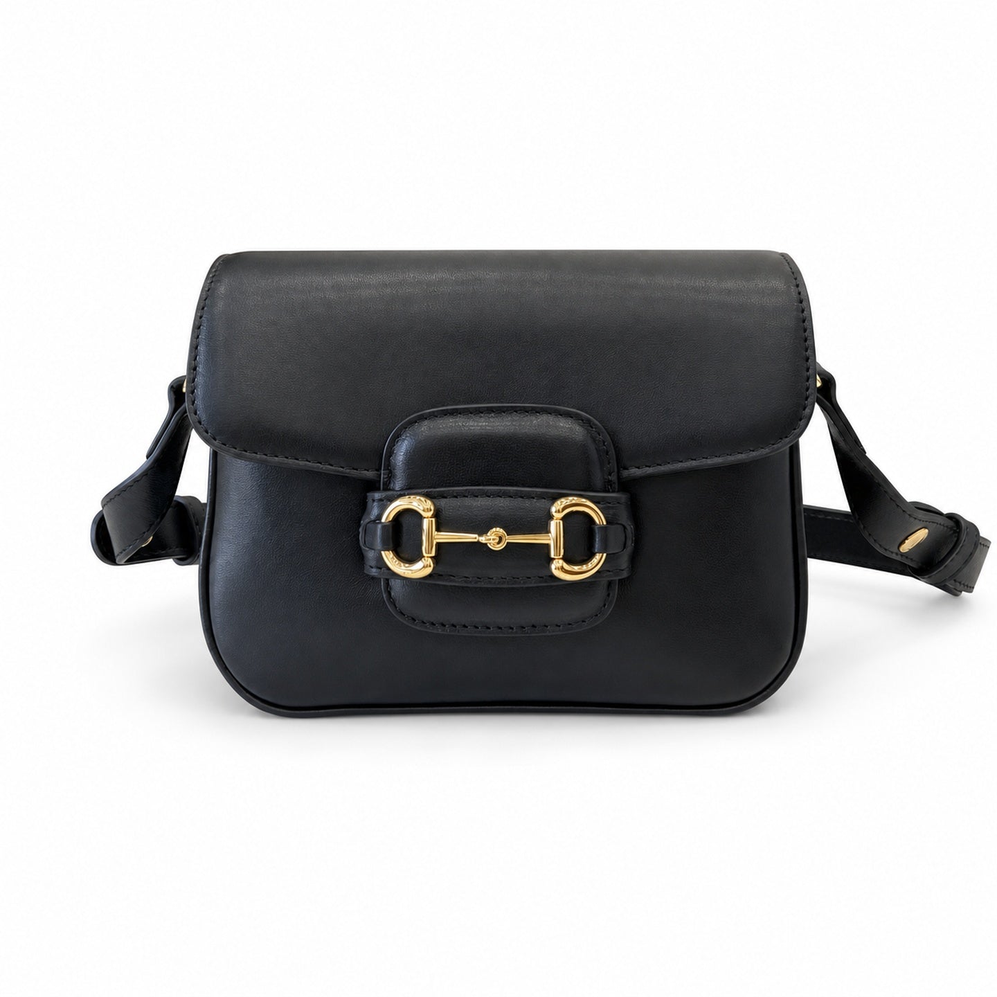 Gucci Horsebit 1955 Leather Black Gold Shoulder Bag