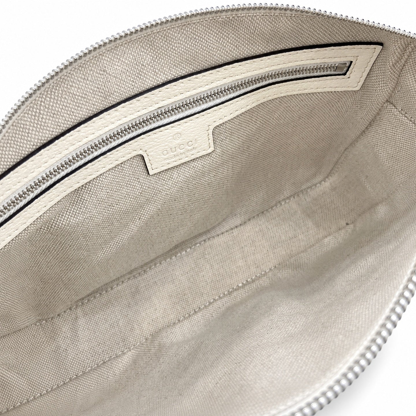 Gucci Supreme Mini Cotton Canvas Leather White Green Handbag
