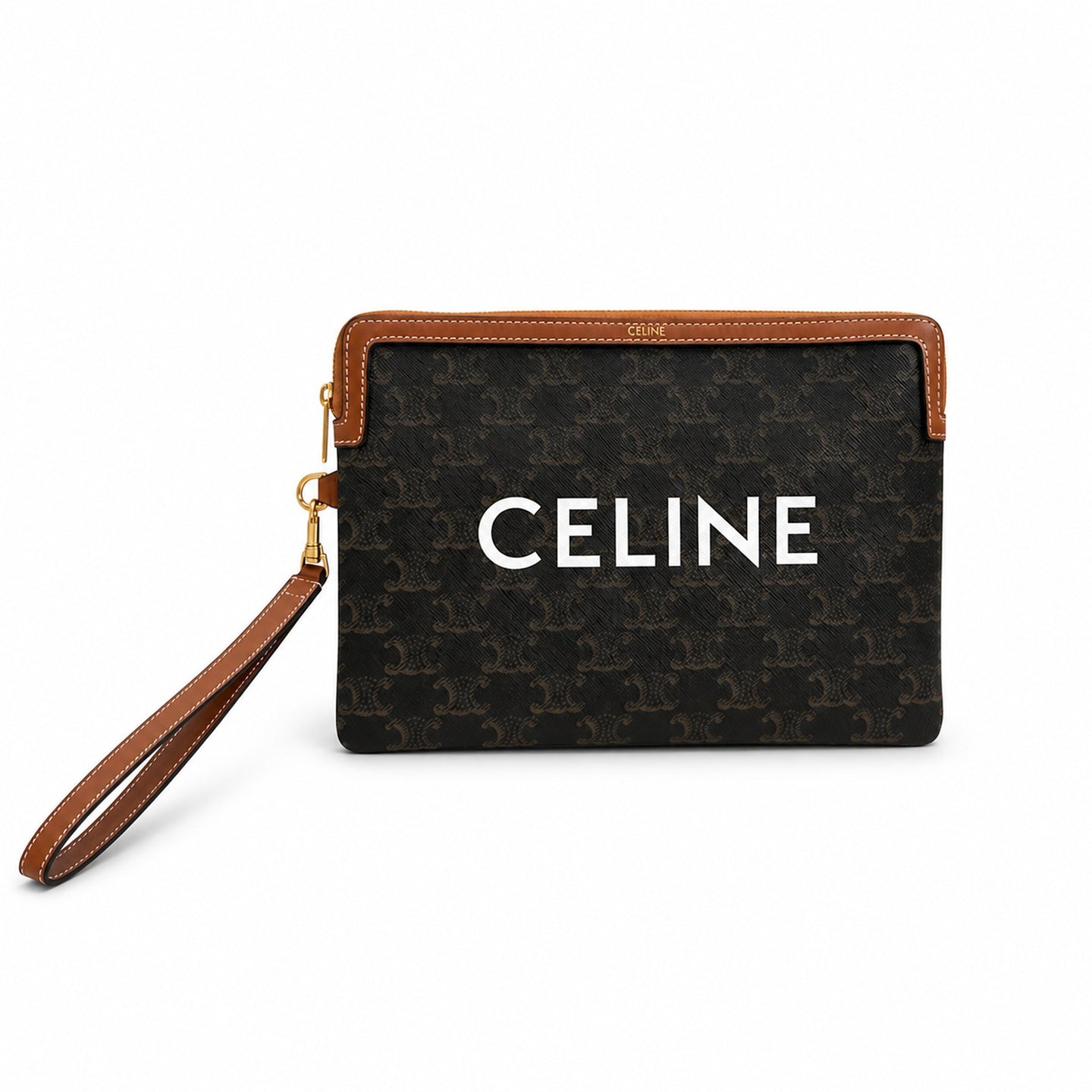 Celine Leather Brown Clutch