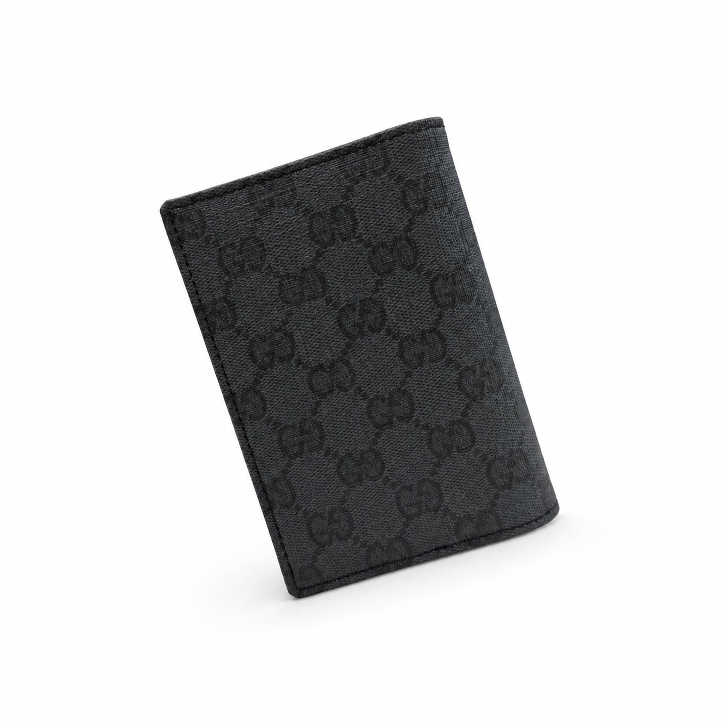 Gucci Canvas Leather Black Silver Passport Holder