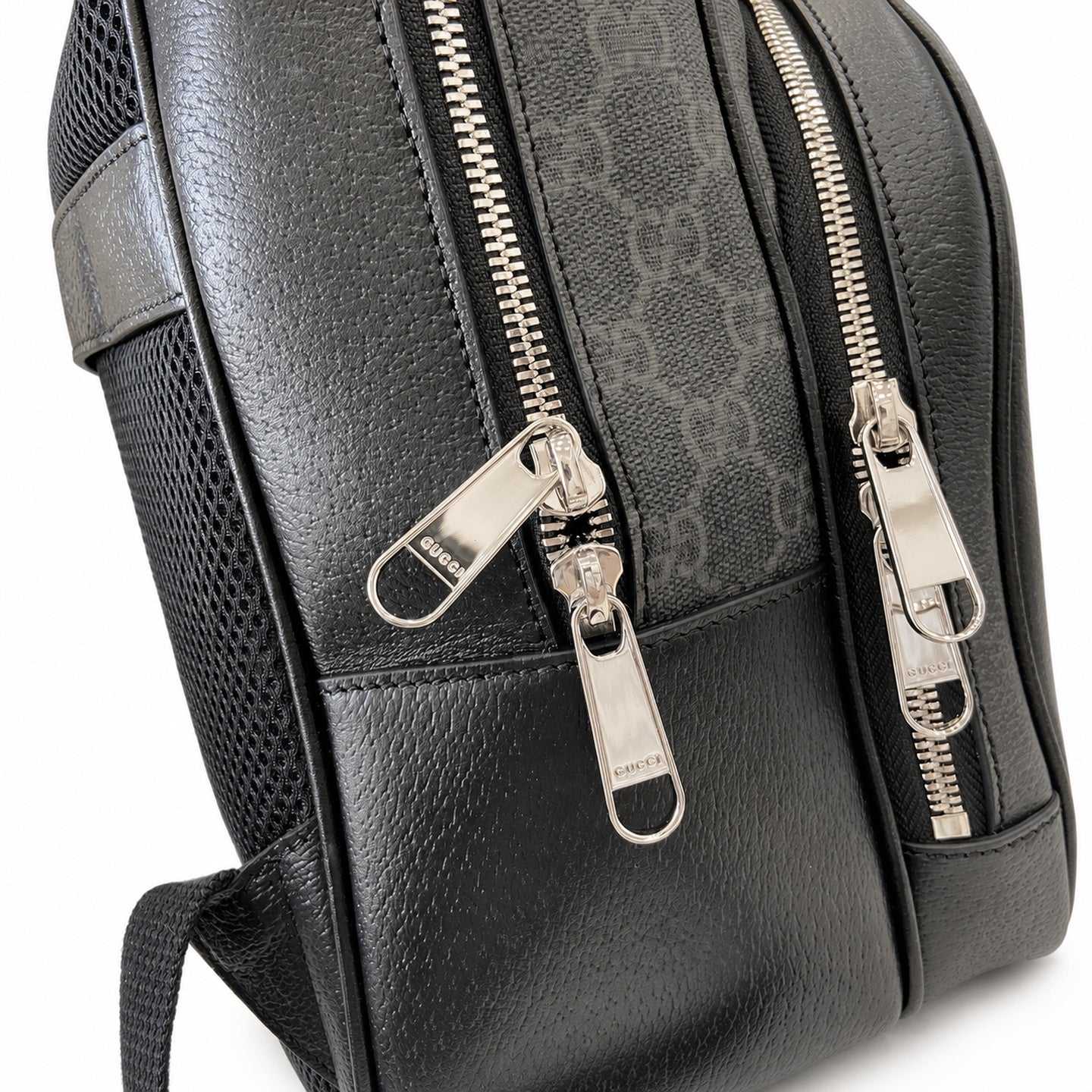 Gucci Supreme Mini Cotton Canvas Leather Black Green Bag