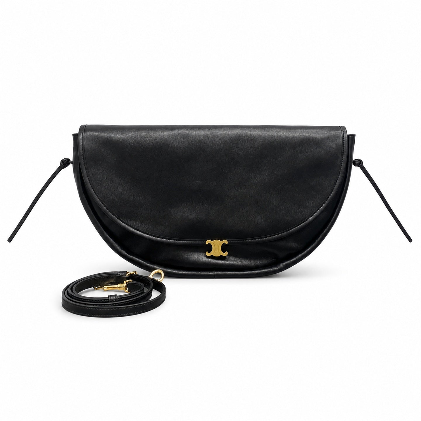 Celine Triomphe Women's Leather Black Bag