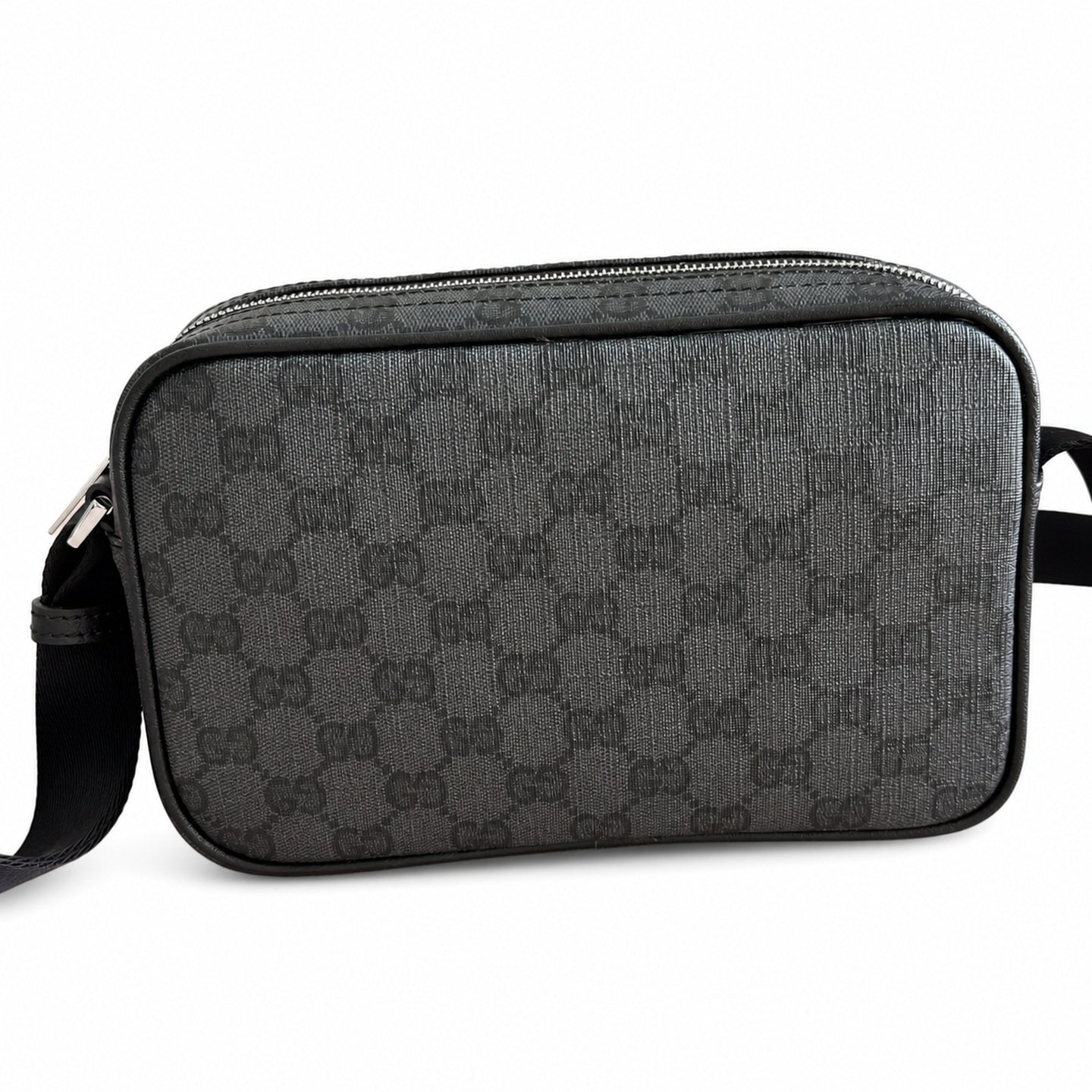 Gucci Canvas Nylon Leather Black Bag