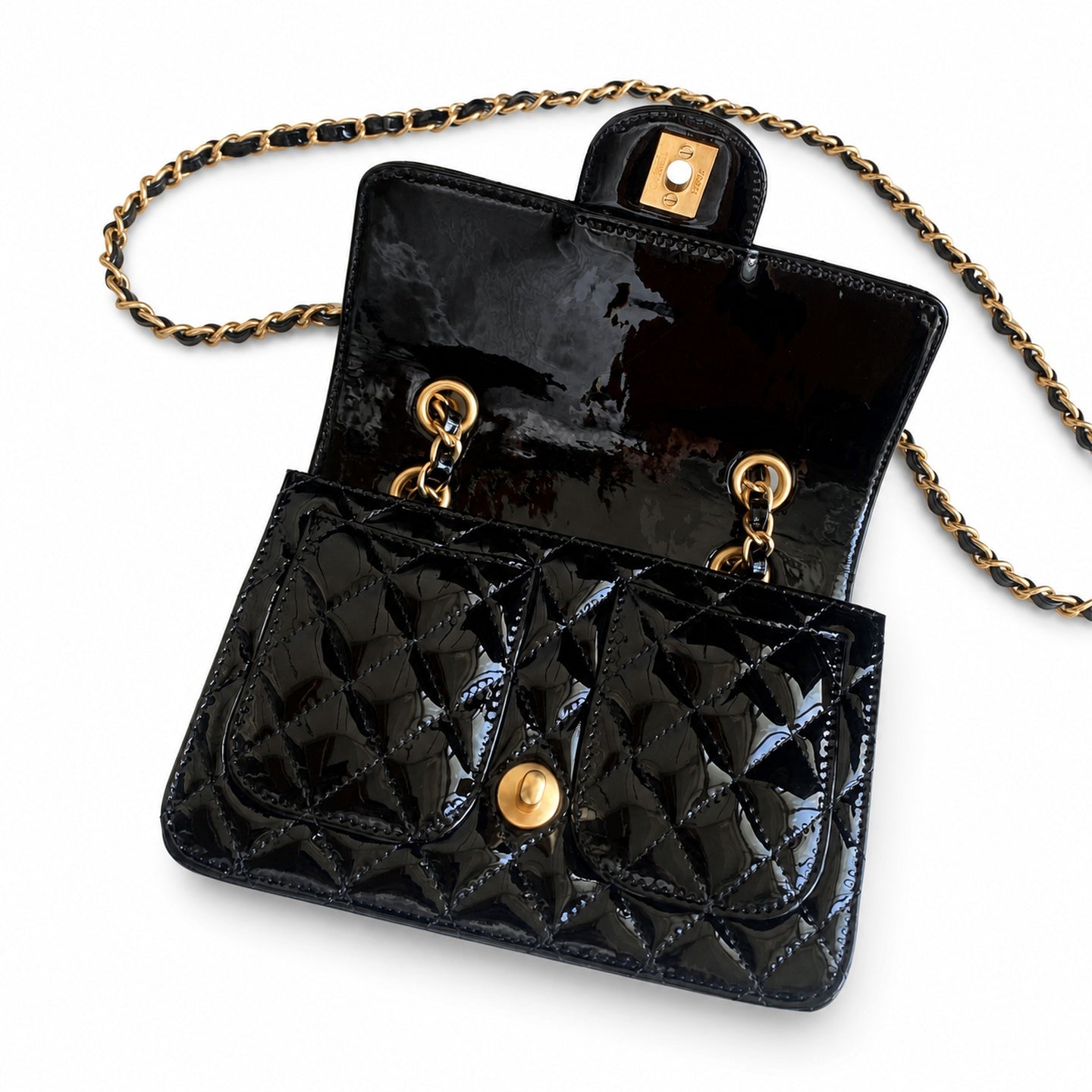 Chanel Mini Patent Leather Black Bag