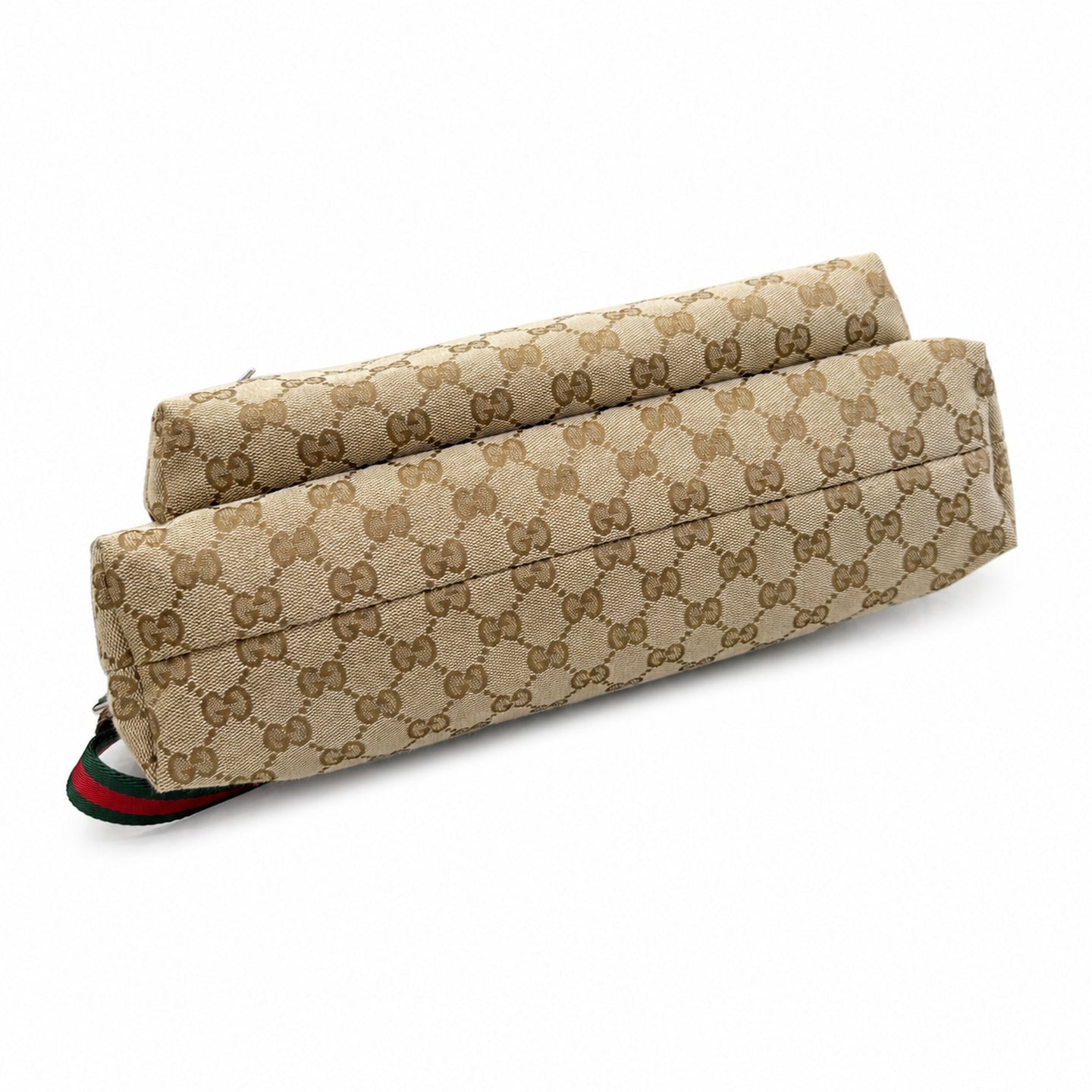 Gucci Canvas Leather Brown Red Green Silver Bag