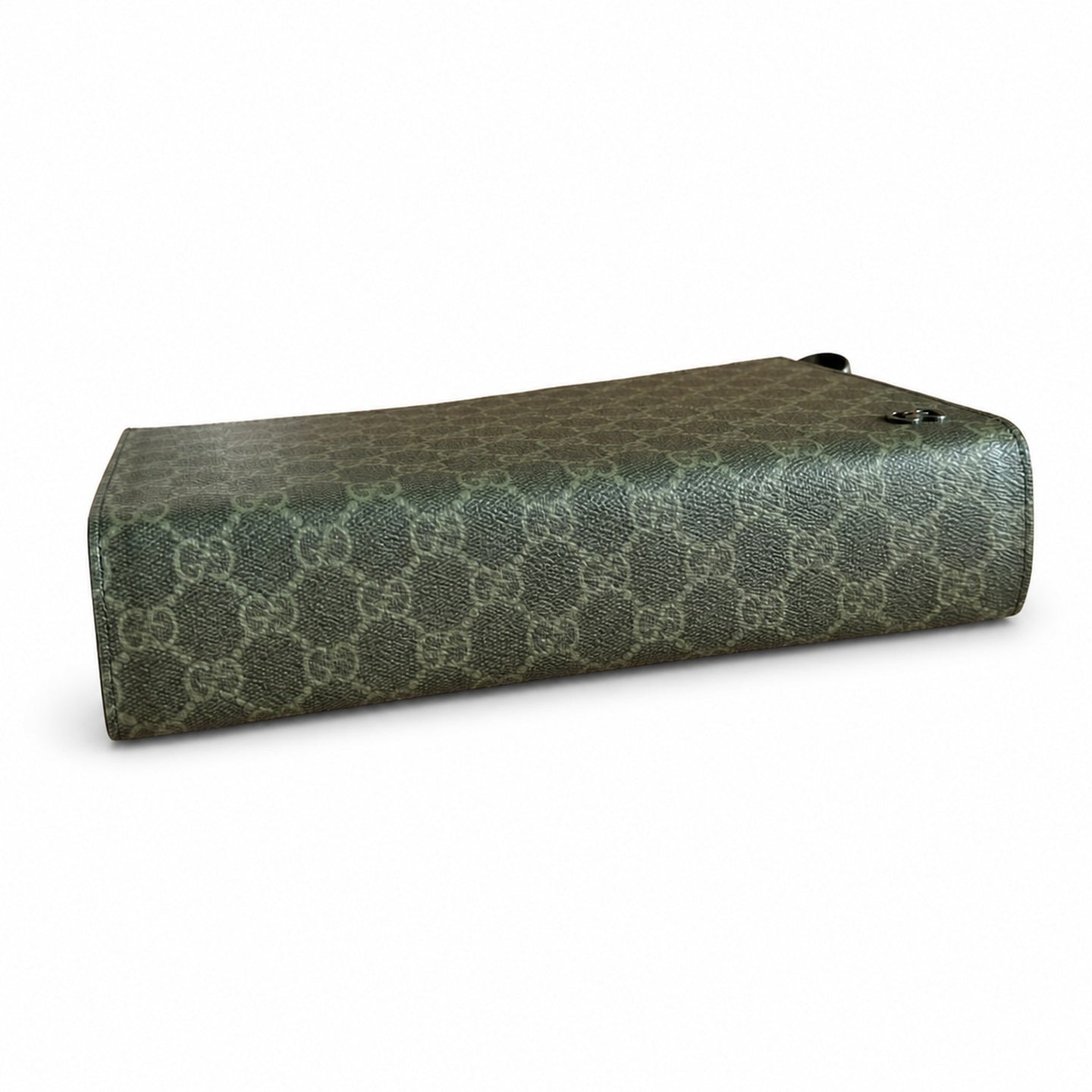 Gucci Supreme Cotton Canvas Leather Beige Red Green Clutch