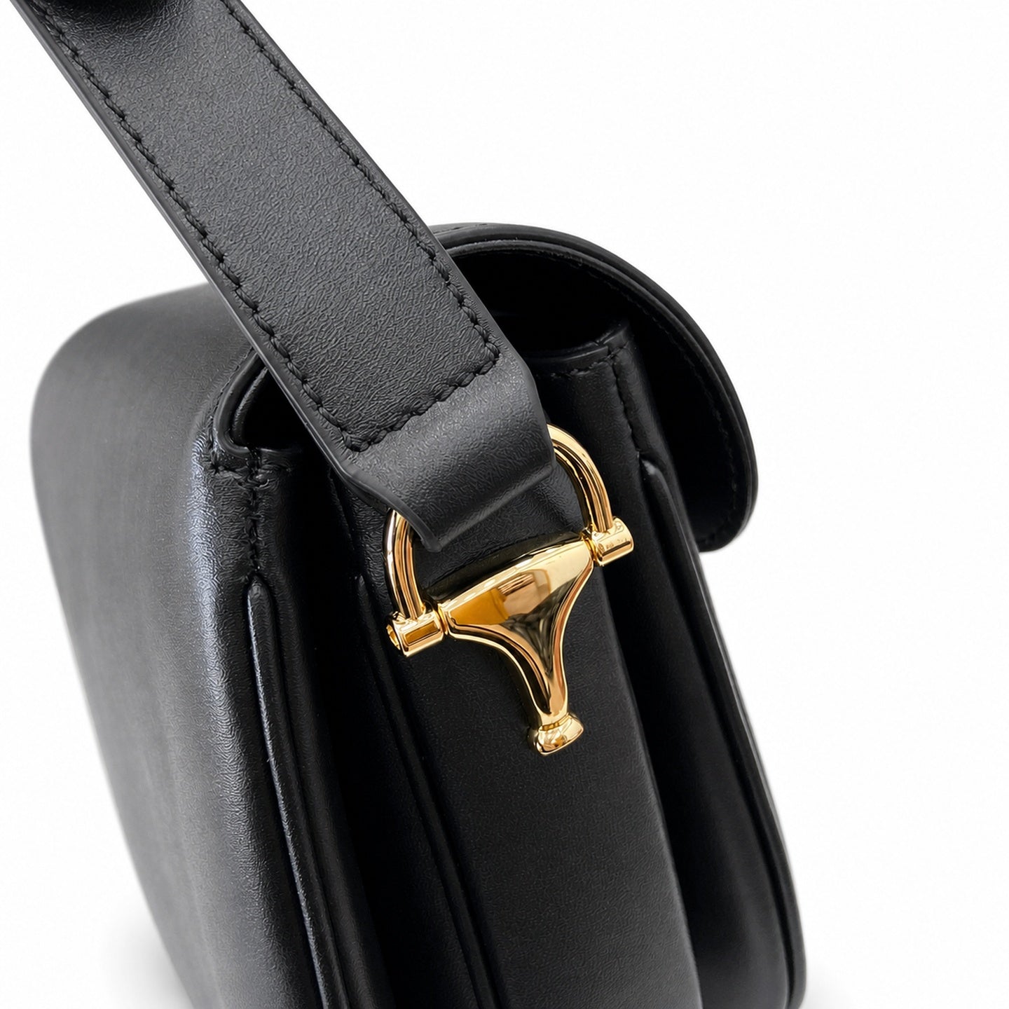 Gucci Horsebit 1955 Small Cotton Leather Black Brown Gold Shoulder Bag